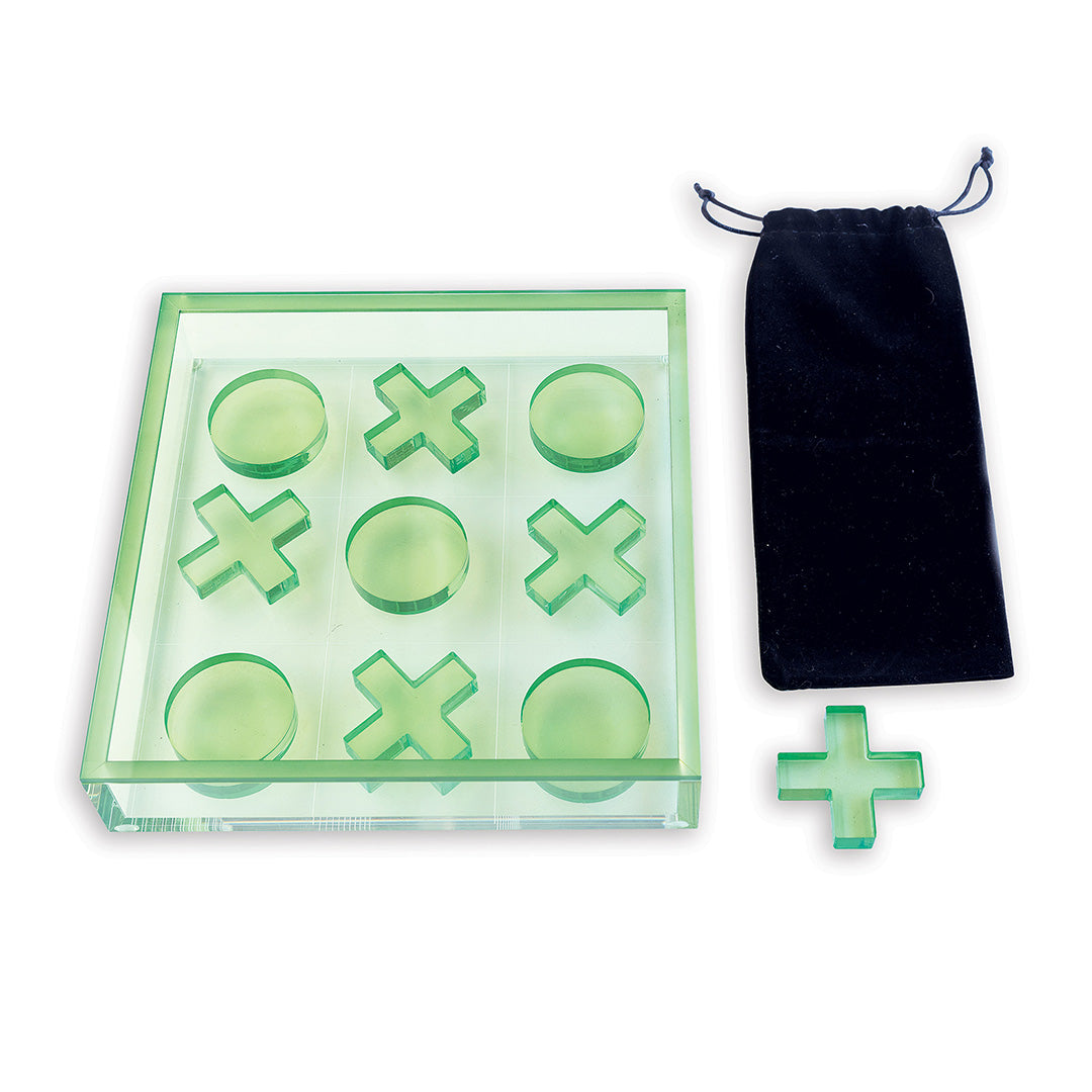 Premium Wooden Tic Tac Toe Game Set - Eco-Friendly Green Board with Natural Wood Pieces - Fun Family Board Games for Kids & Adults - Perfect for Travel, Camping, and Indoor Family Game Nights