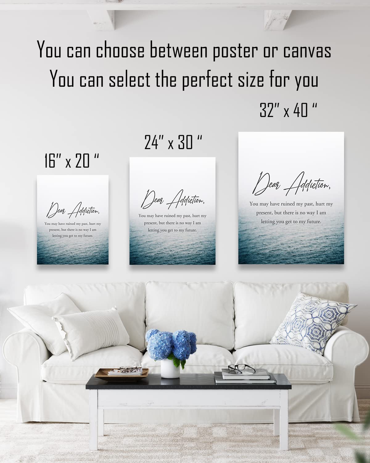 Govivo Motivational Sobriety Wall Art - 24x30 Inch Ready to Hang Canvas for Drug & Alcohol Recovery - Inspirational Office & Home Decor for Men & Women in Addiction Recovery - Perfect for AA Meetings, Therapy Rooms & Sober Living Spaces