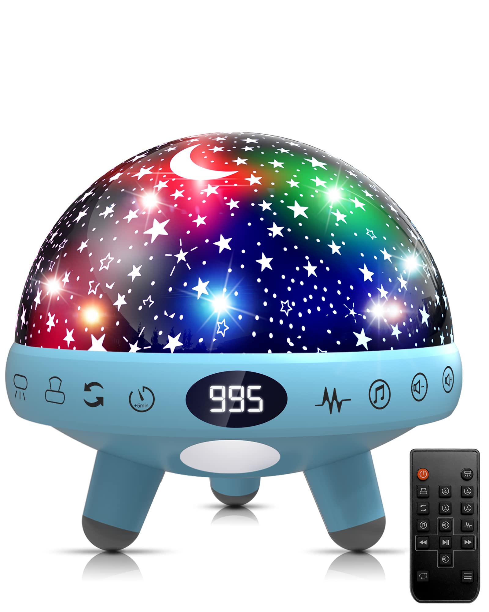 YACHANCE Kids Night Light with Sound Machine - Star Projector & White Noise Soother for Baby Nursery, 9 Natural Sounds & 20 Lullabies, Remote Timer - Perfect for Bedtime, Relaxation & Sleep Training