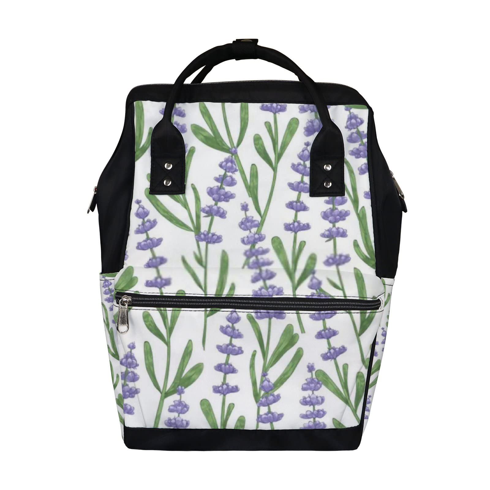 Vintage Waterproof Diaper Backpack - Large Capacity Travel Bag for Baby & Laptop | Purple Lavender Design for Women & Men