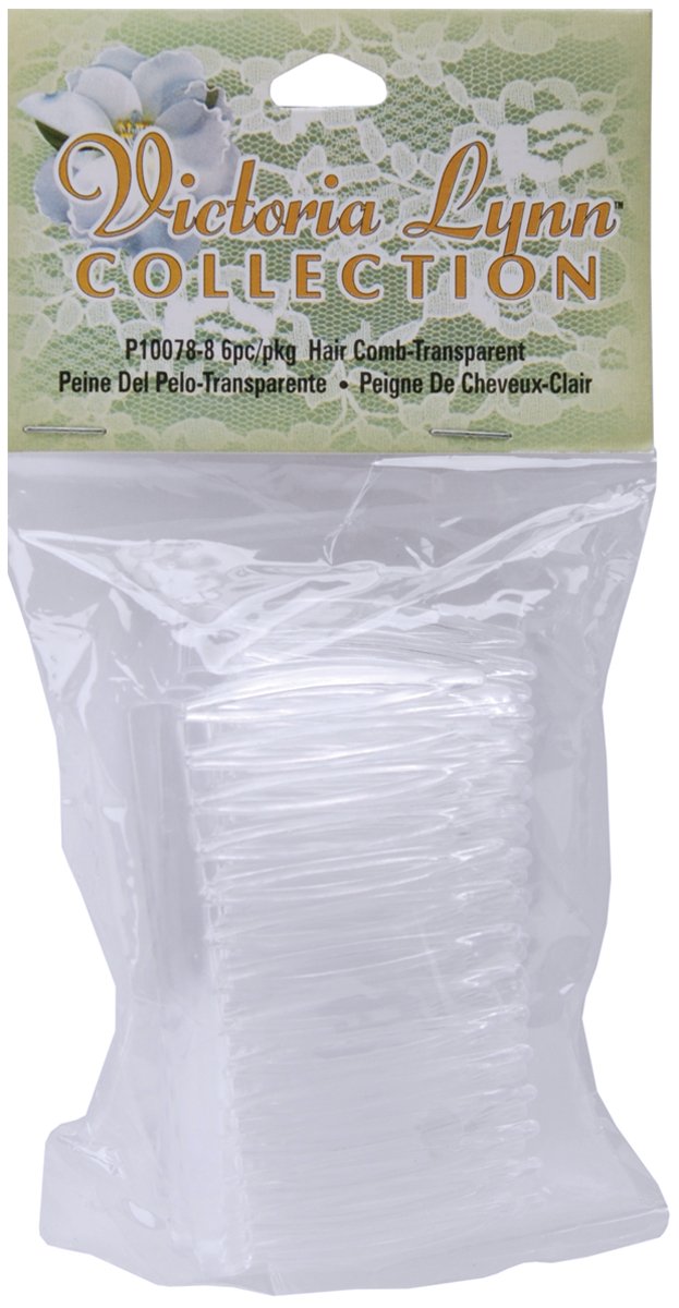 Darice 6-Piece Clear Plastic Hair Combs for Styling & Updos