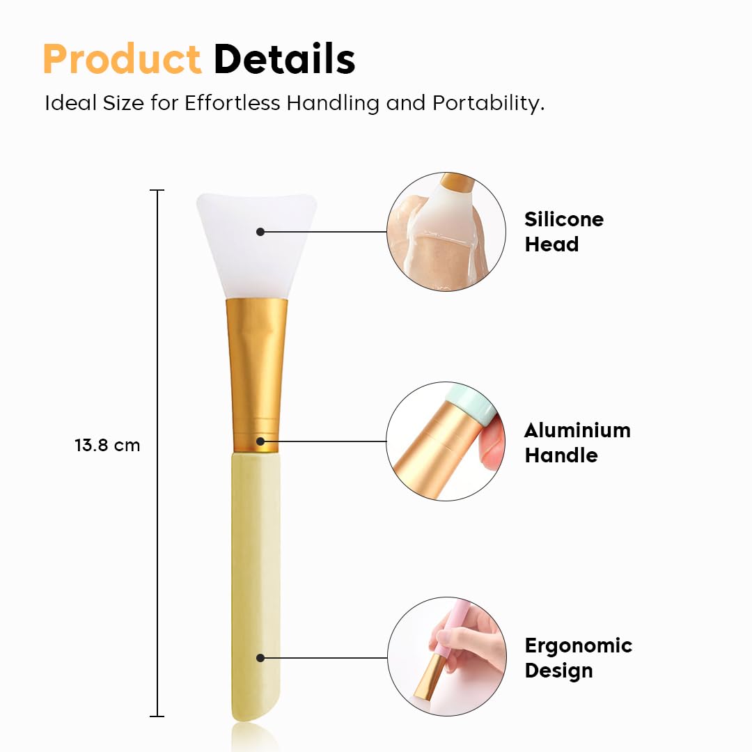 Gleva Soft Silicone Facial Mud Applicator Brush - Hairless Clay Mask Tool for Moisturizing & Beauty Care - Perfect for Sleeping Masks, Spa & At-Home Skincare (Pack of 1) - Ideal for Women & Girls