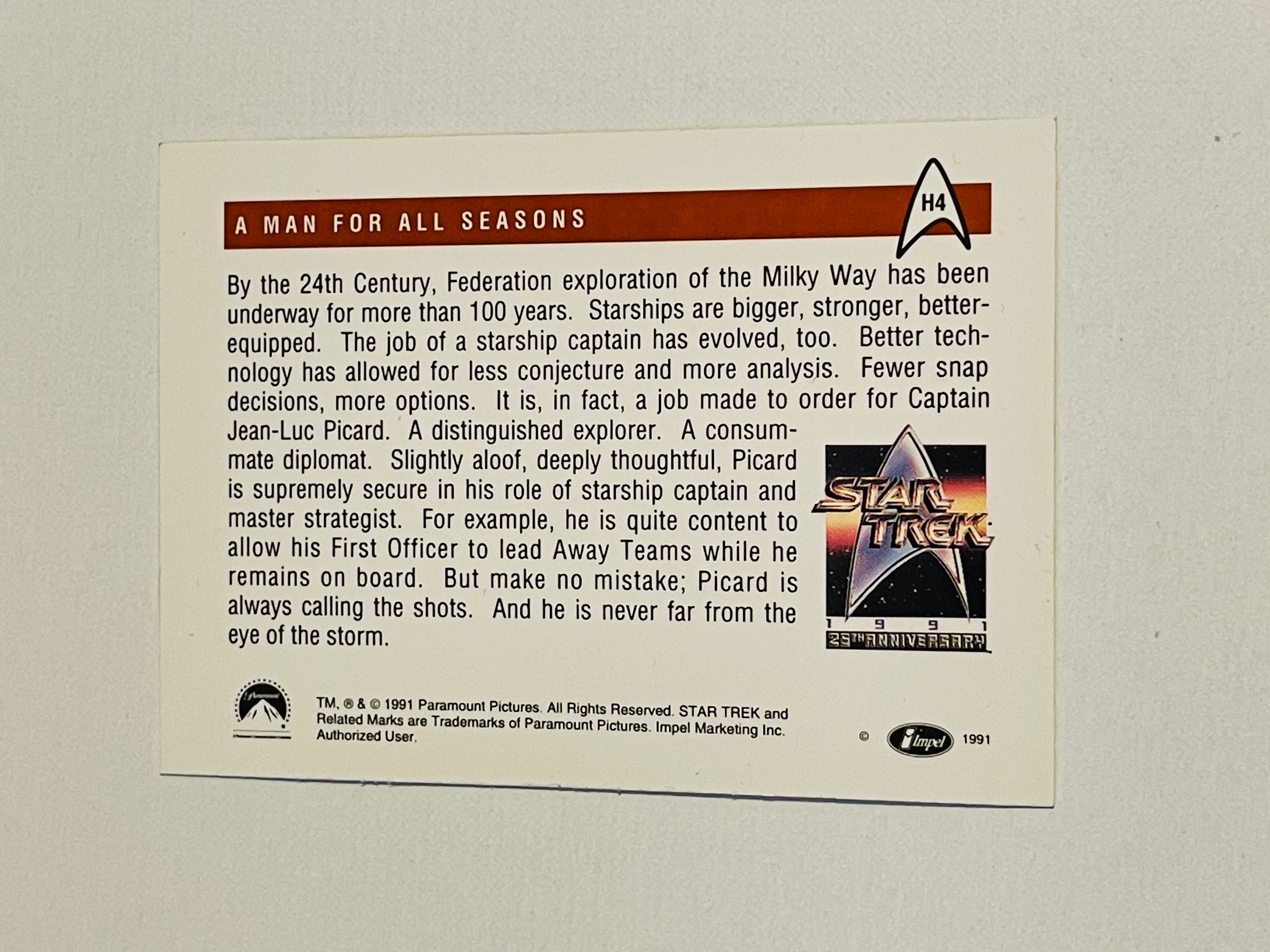 Star Trek Patrick Stewart Hologram Insert Card 1991 - Collectible Trading Card for Fans & Memorabilia Enthusiasts - Perfect for Display, Gifts, and Star Trek Collections
