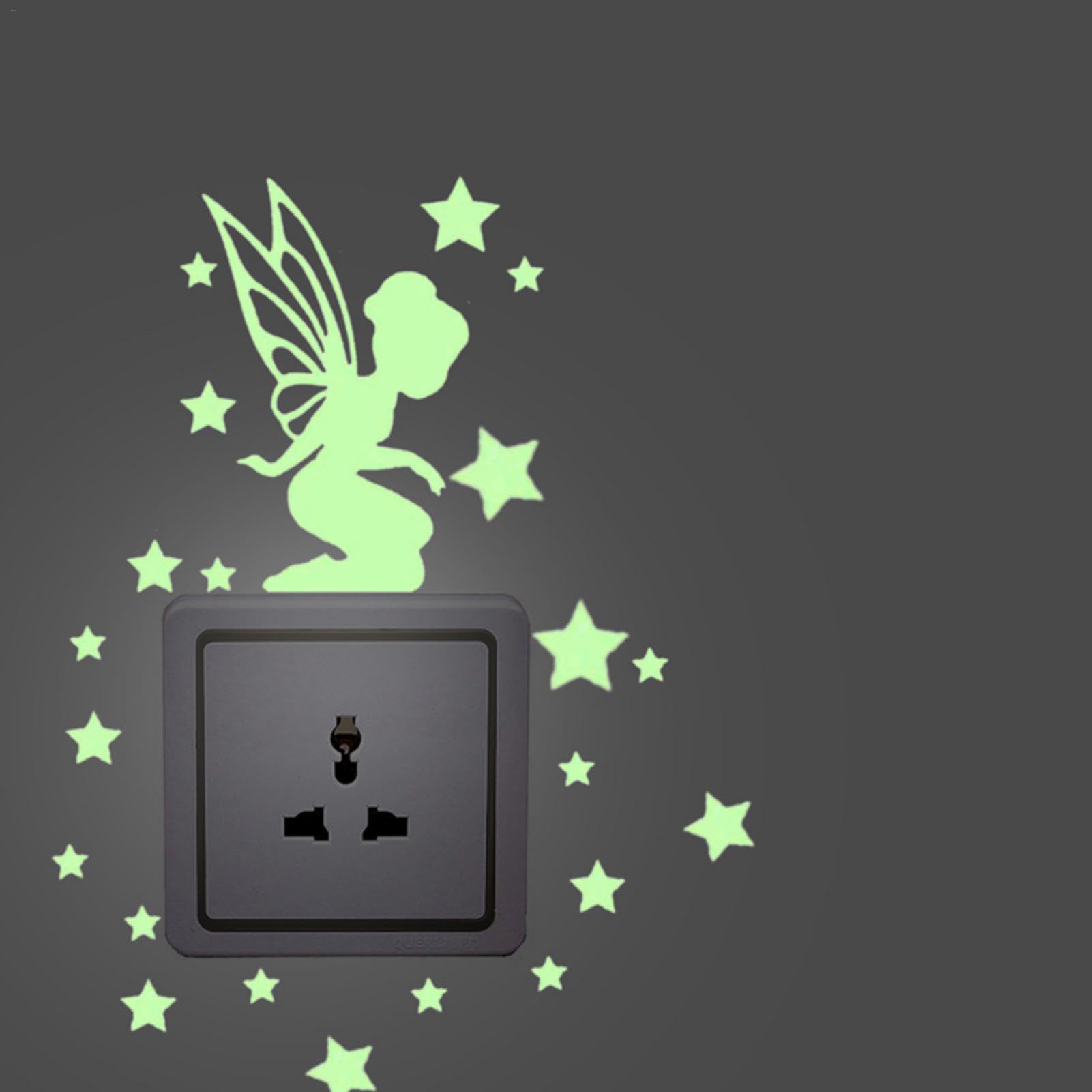 Glowing Fairy Wall Decals - Removable Nursery Decor for Kids Bedroom & Ceiling