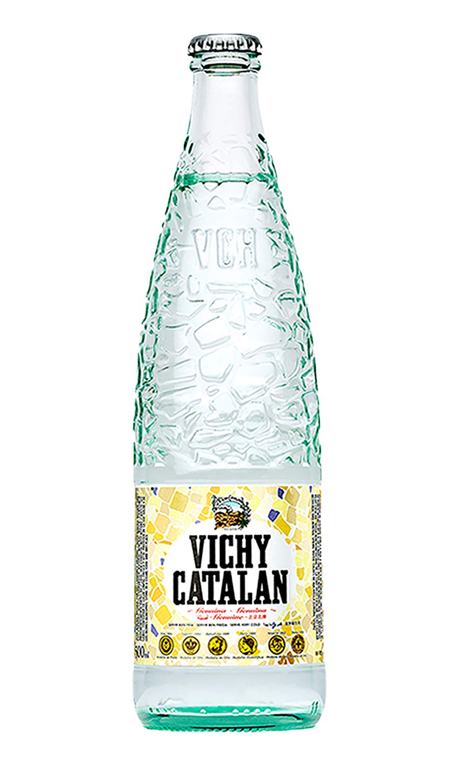 Vichy Catalan Sparkling Mineral Water - 12 Pack (1 Liter Glass Bottles) | Natural Carbonated Spring Water | Perfect for Hydration, Gourmet Meals & Special Occasions