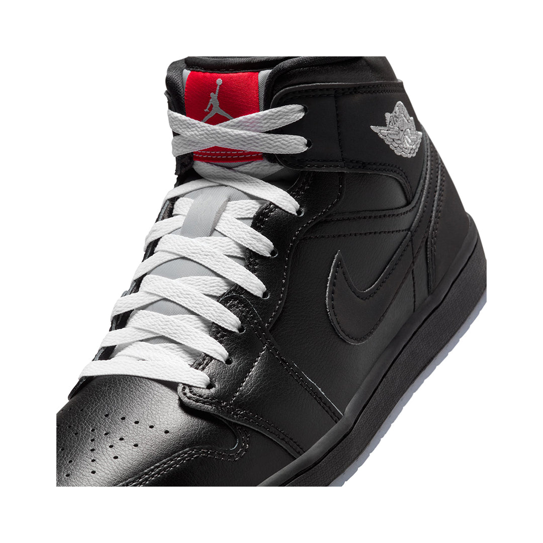 AIR JORDAN 1 MID SE Black Metallic Basketball Shoes - Men's High-Top Sneakers for Casual Wear & Street Style