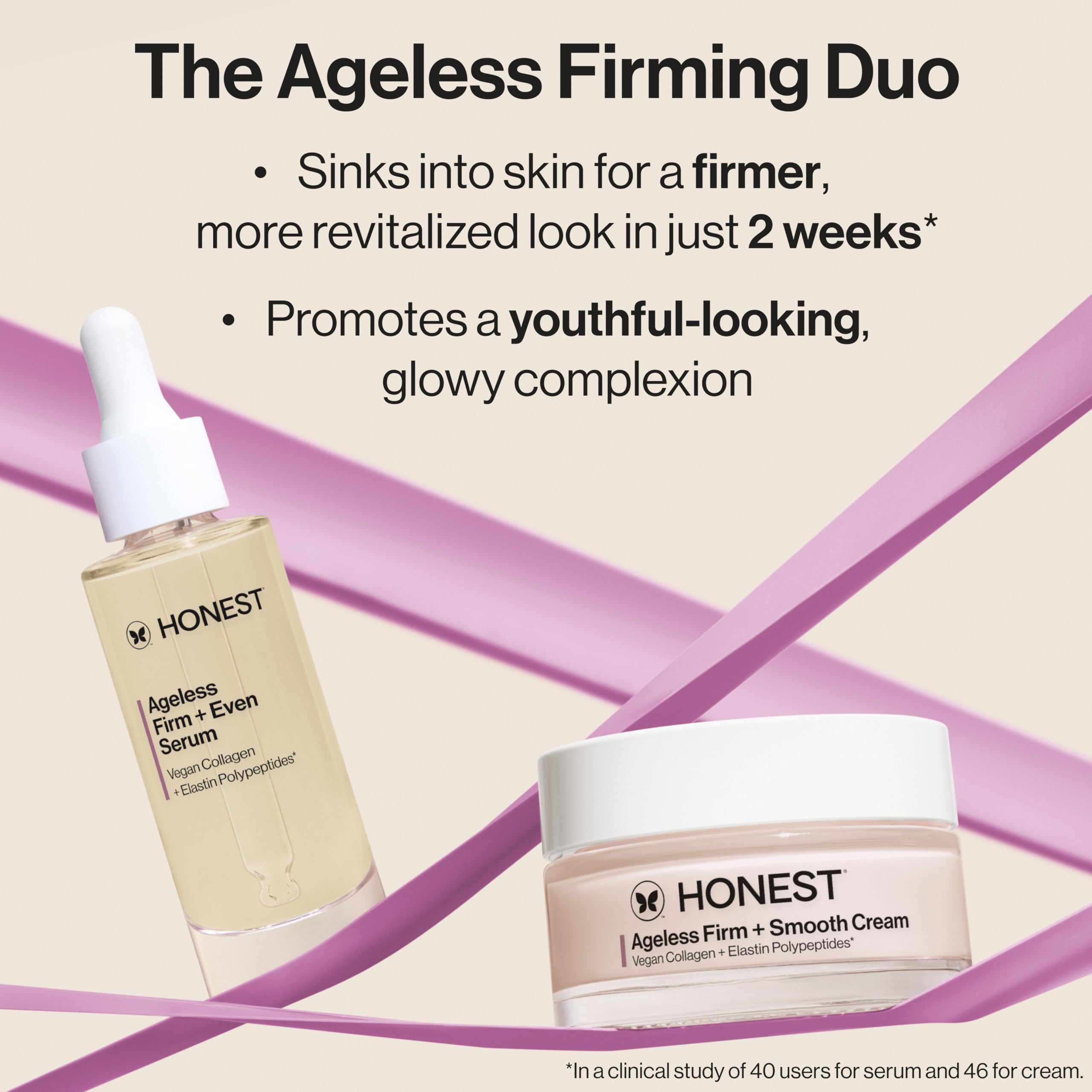 **Honest Beauty Ageless Firm and Smooth Cream – Vegan Collagen & Elastin Polypeptides for Firmer, Smoother Skin | Fragrance-Free, EWG Verified, Vegan, Cruelty-Free | 1.7 fl oz | Perfect for Daily Anti-Aging Skincare Routine**