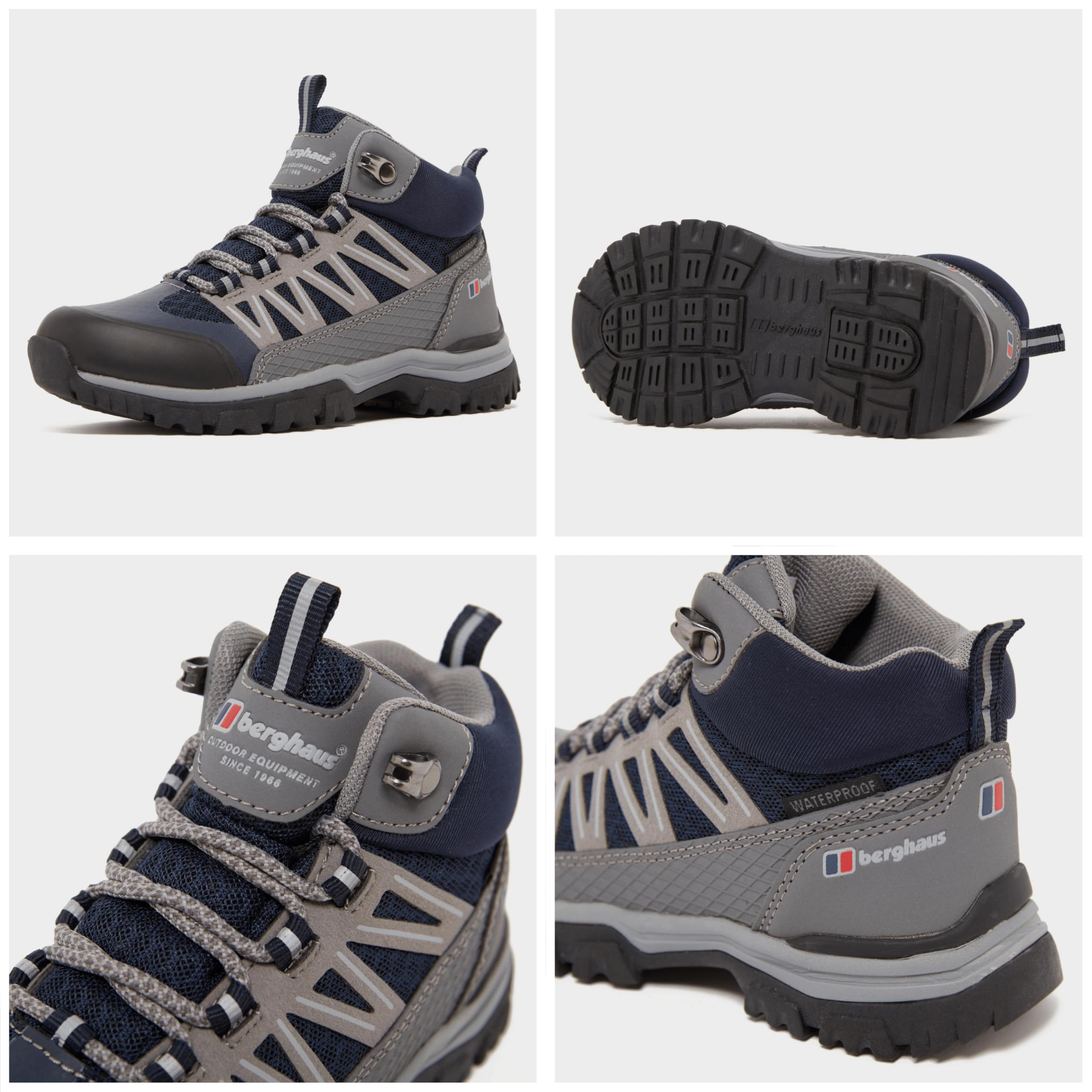 Berghaus Kids' Explorer Mid Hiking Boots - Waterproof & Breathable Outdoor Shoes with High Traction Sole | Lightweight Durable Vegan-Friendly Footwear for Boys & Girls | Perfect for Hiking, Trekking & Outdoor Adventures