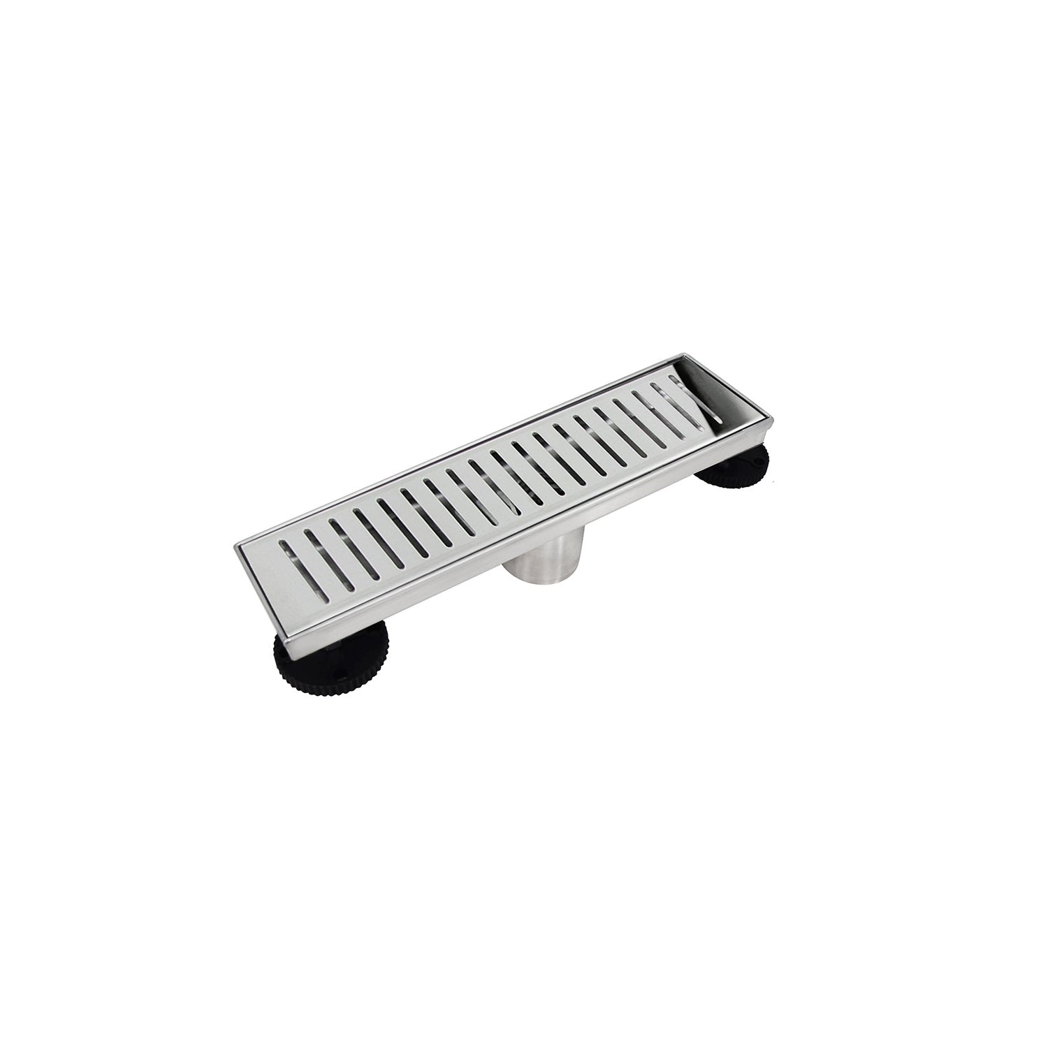 Dax Rectangle Shower Floor Drain - 18 Gauge Stainless Steel, Polished Finish, 12