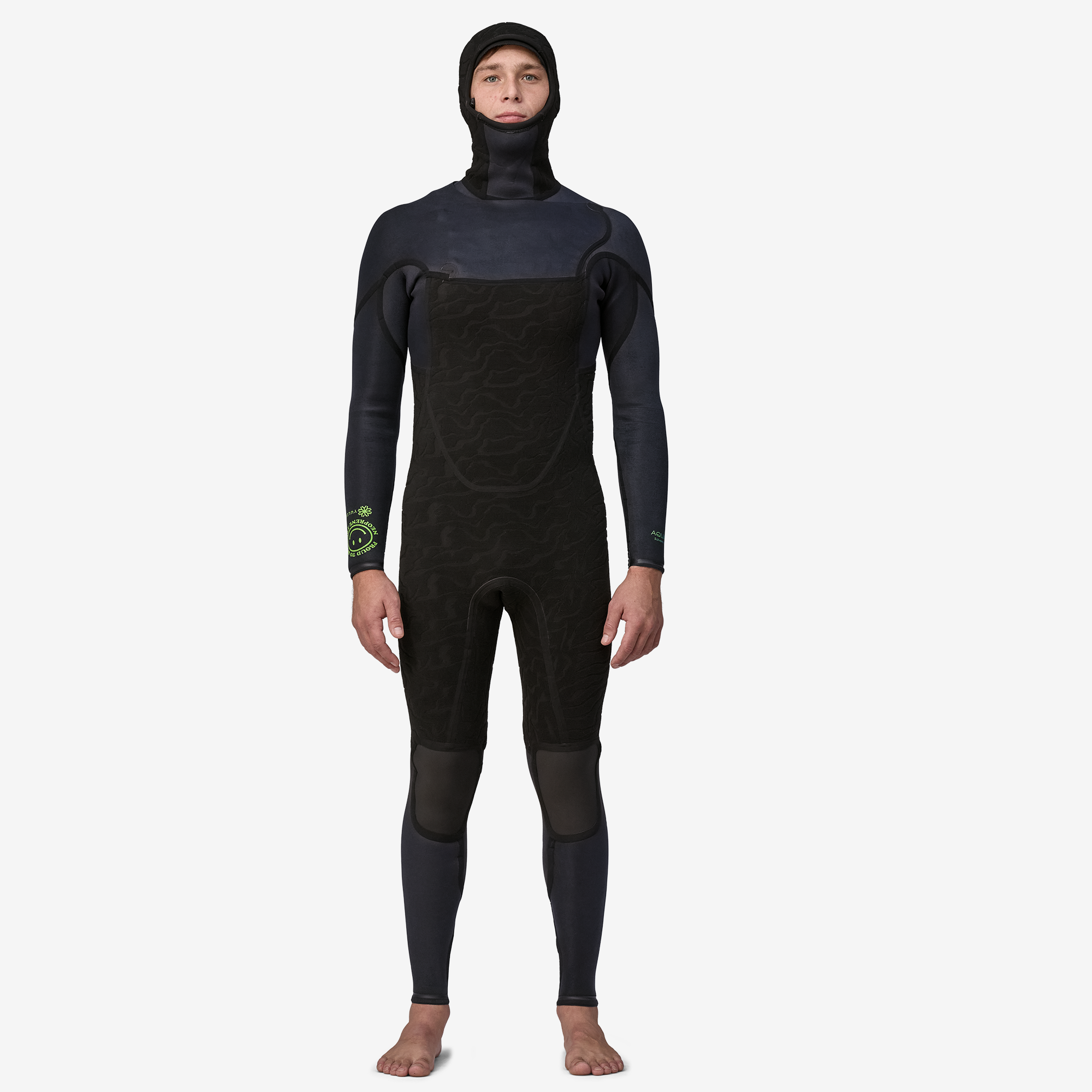 Men's R2 Yulex Regulator Front Zip Hooded Wetsuit - Premium Full Body Surfing & Diving Suit for Cold Water Protection