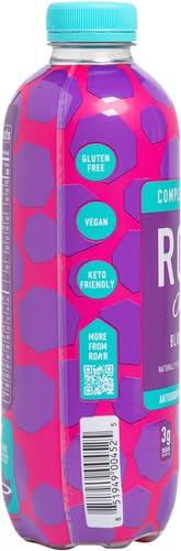 Organic Roar Beverages Bev Blueberry Acai Energy Drink - 18 Fl Oz - Antioxidant Boost for Workouts & Active Lifestyles