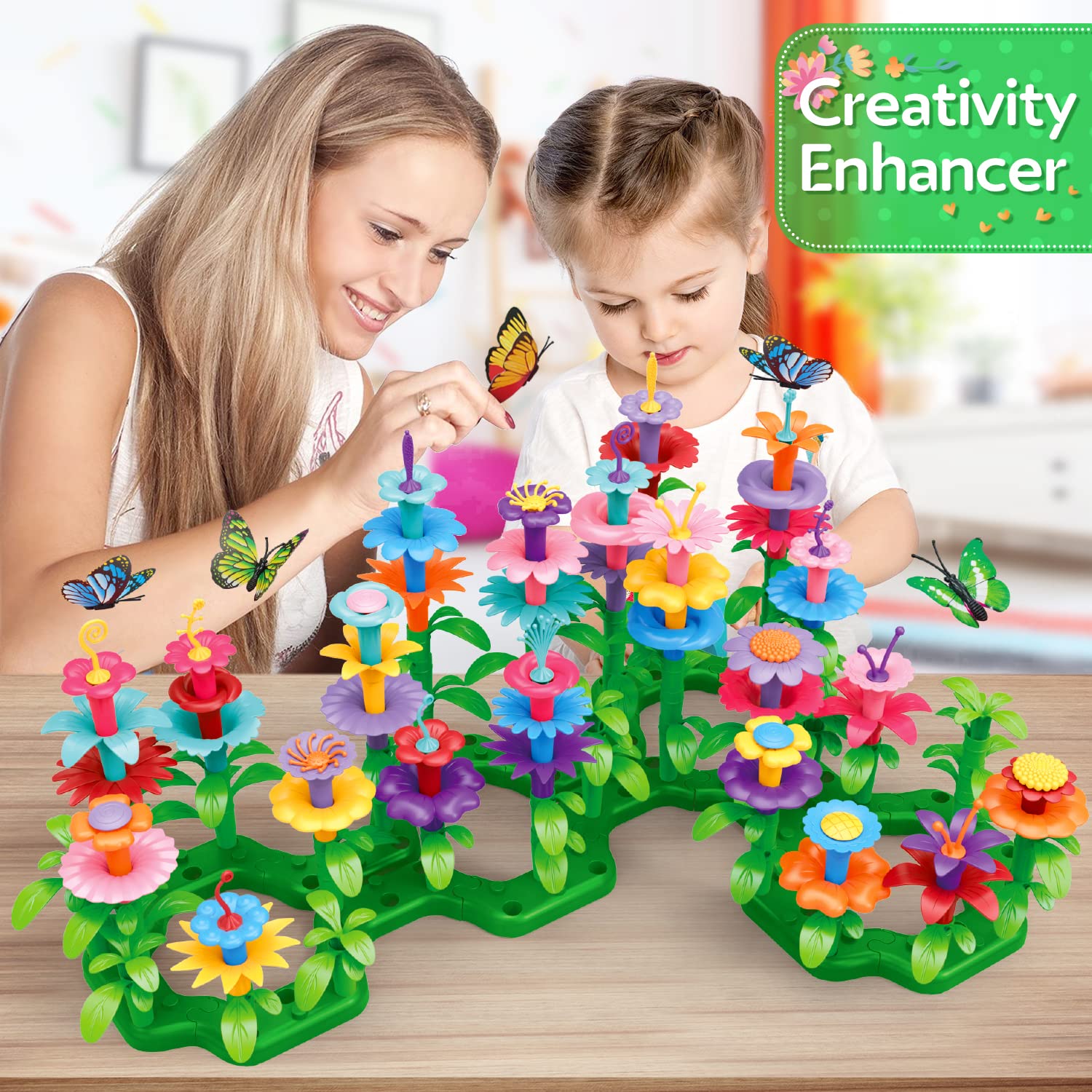 YEEBAY STEM Flower Garden Building Blocks - 148 PCS Educational Stacking Toys for Kids Ages 3-7, Gardening Pretend Play Set for Preschool Learning & Fine Motor Skills Development - Perfect for Indoor Creative Play & Early Childhood Education
