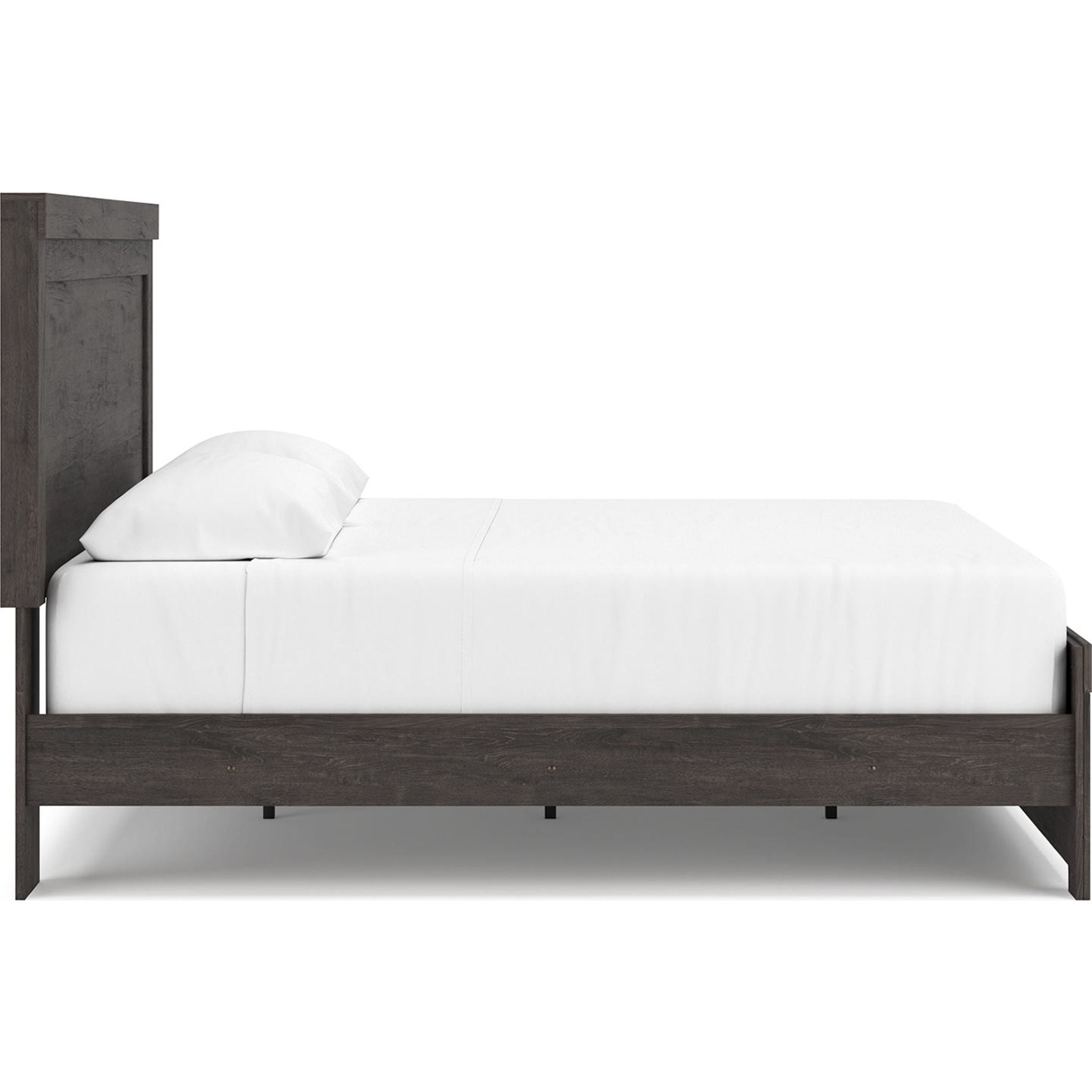 Brinxton King Panel Bed Frame - Charcoal Upholstered Headboard & Footboard - Modern Bedroom Furniture for Master Suite & Guest Room