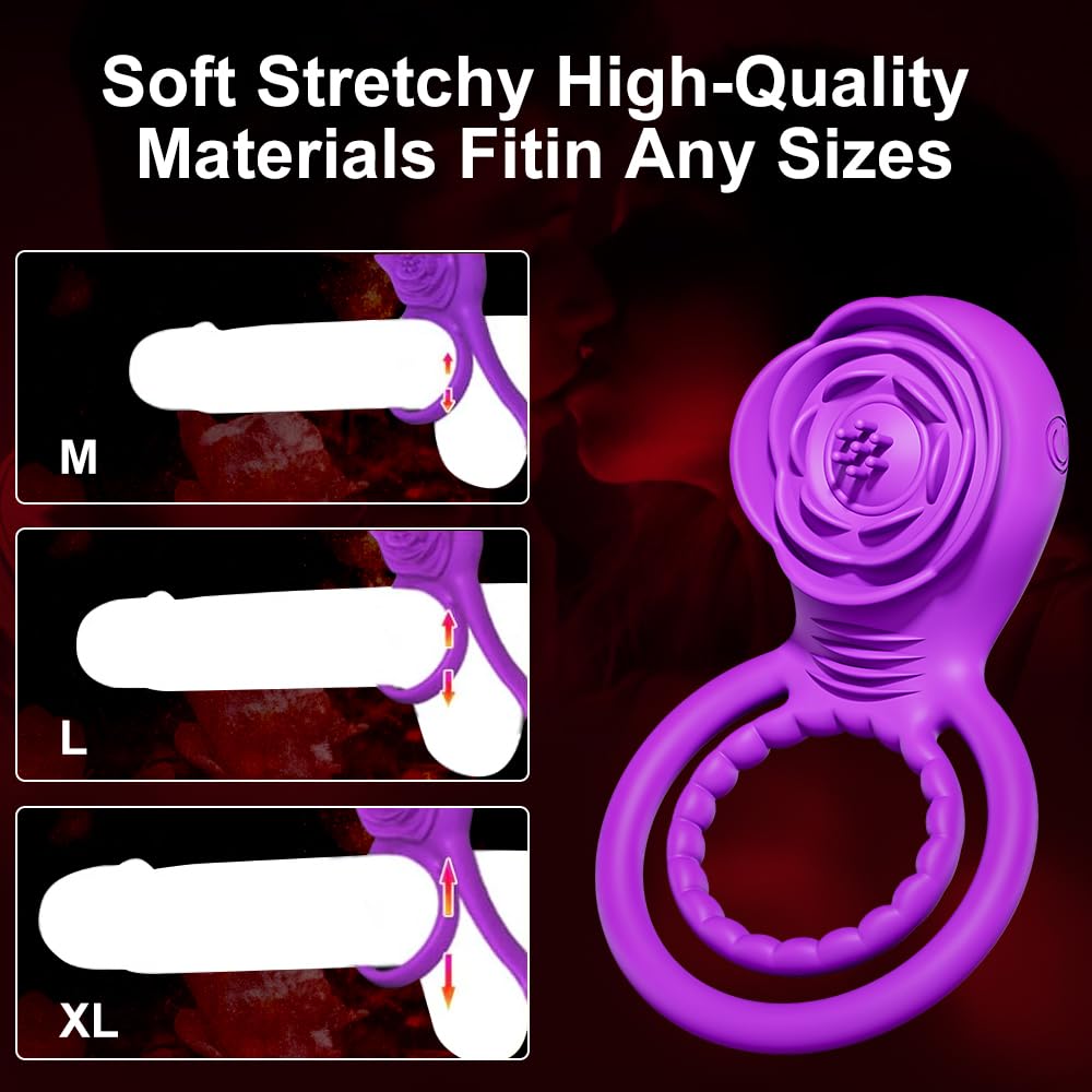 Premium Rose Vibrator for Couples - APP Controlled Clitoral Stimulator & Vibrating Cock Ring with 10 Modes, Adult Sex Toy for Men & Women - Perfect for Romantic Nights & Spicing Up Your Sex Life