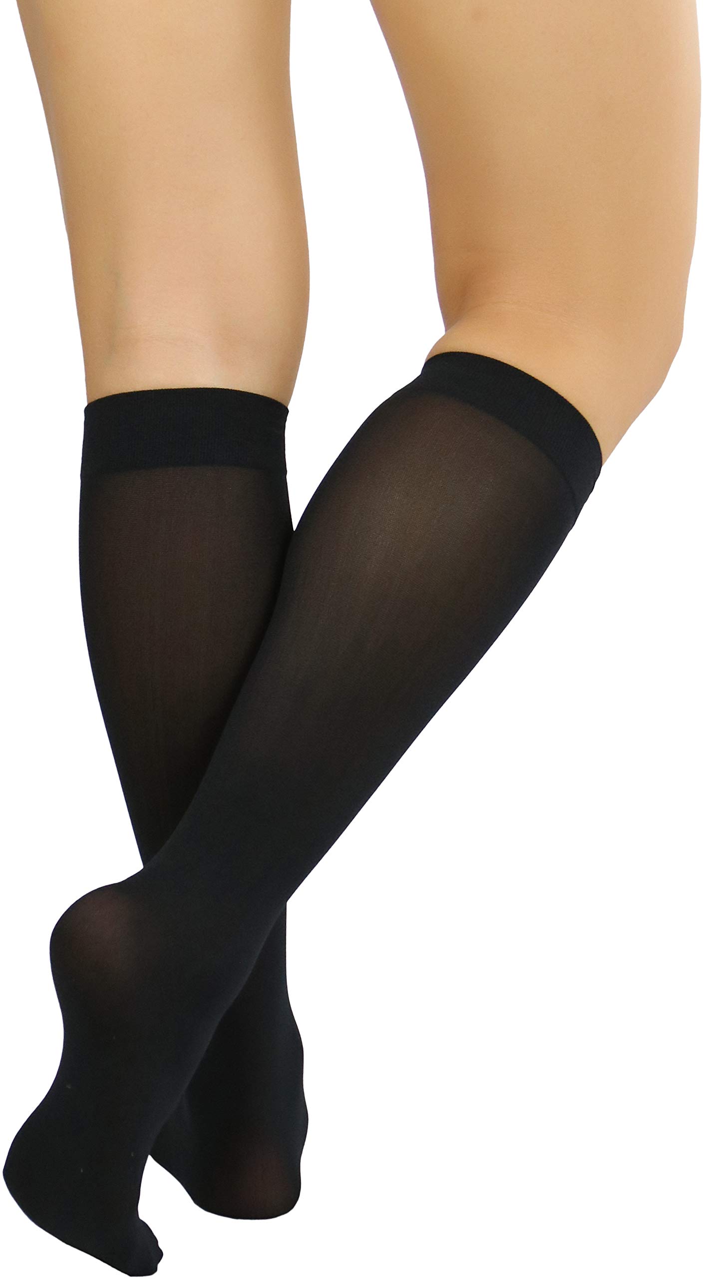 ToBeInStyle Women's Fashion Opaque Nylon Knee High Socks - Comfortable & Stylish Winter Socks for Boots, Office Wear & Casual Outfits