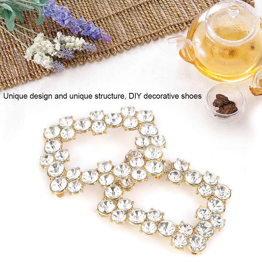 **Elegant Rhinestone Crystal Shoe Buckles - 2pcs Shining Metal Shoe Clips for Wedding & Bridal Shoes | Perfect for Bridesmaids, Prom, and Formal Events**