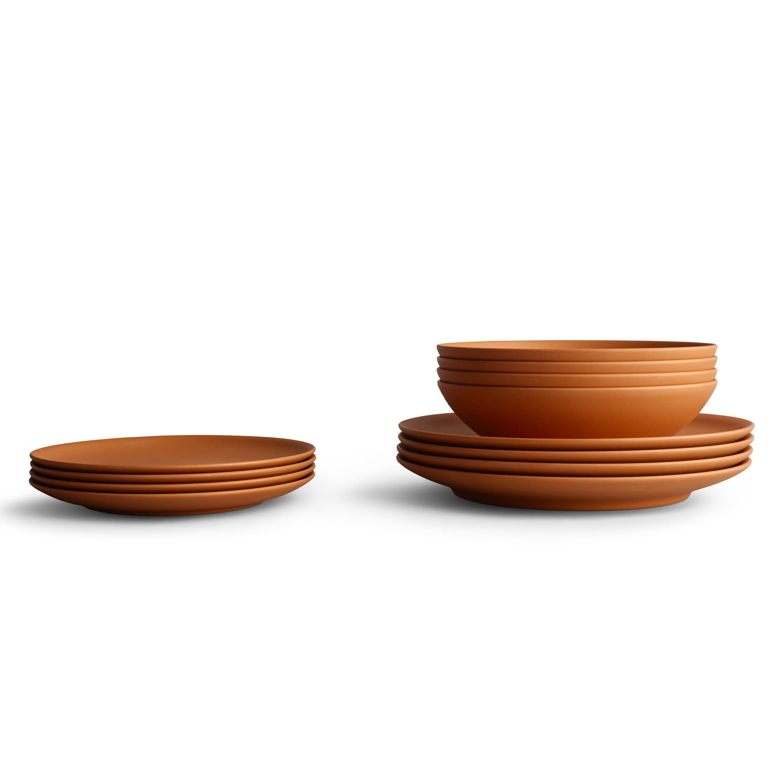 Eco-Friendly 12-Piece Plant-Based Dinnerware Set for 4 - Biodegradable Bowls & Plates for Outdoor Dining, Picnics & Sustainable Living | Year & Day