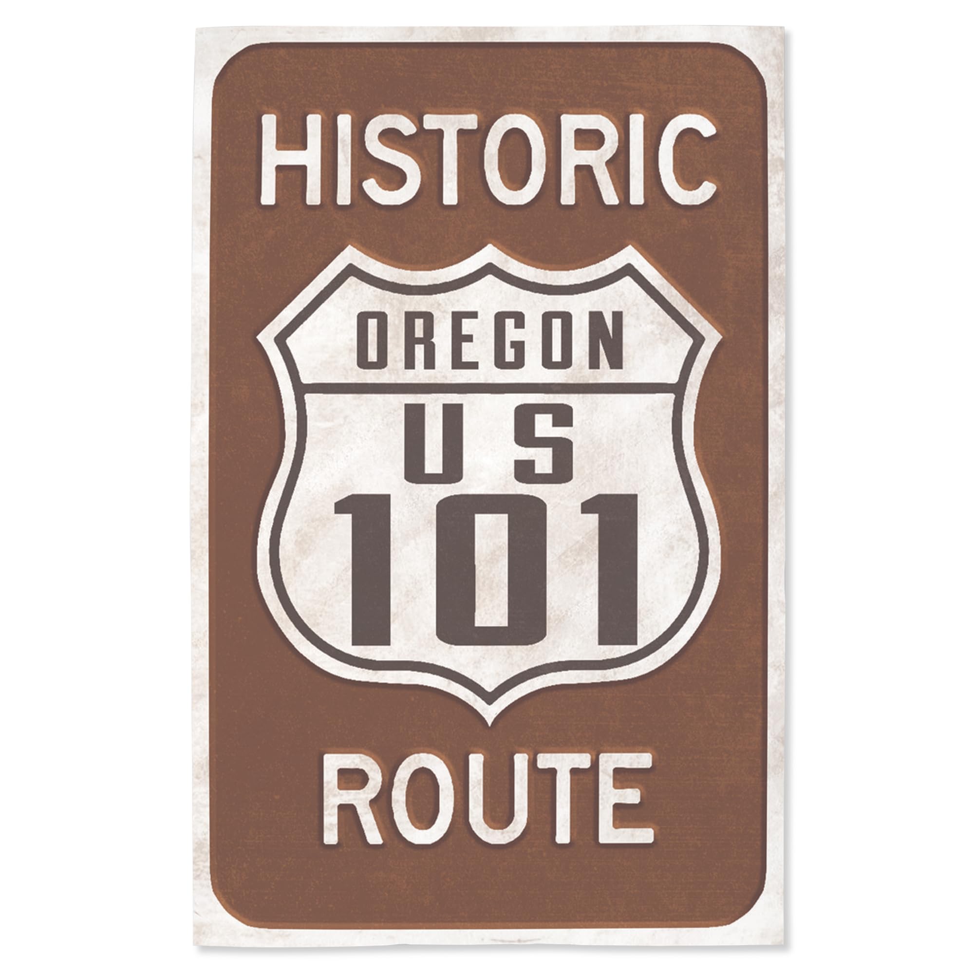 Lantern Press 16x24 Inch Giclee Art Print - Highway 101 Oregon Historic Route Sign Wall Decor for Living Room, Bedroom & Office