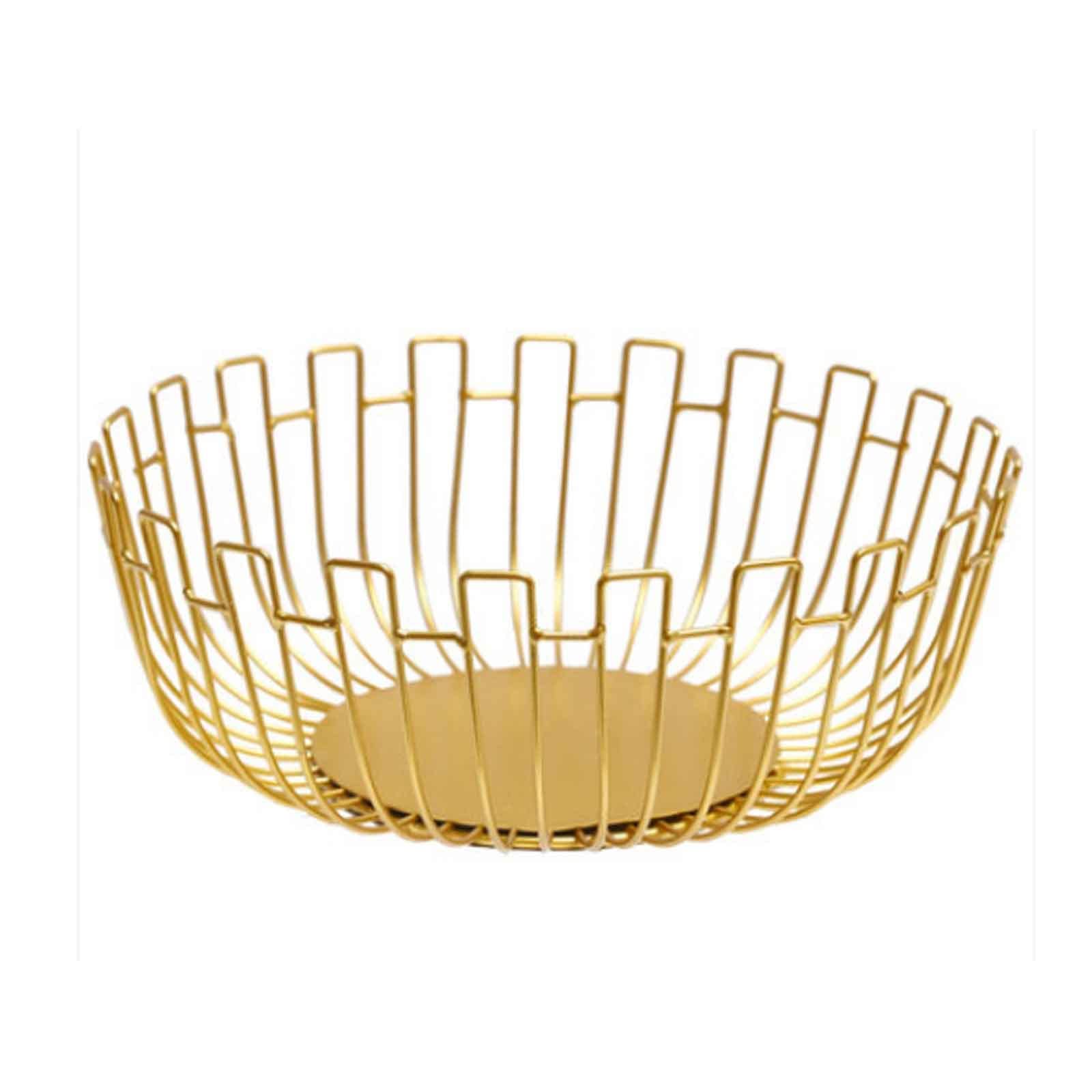 Stainless Steel Fruit Bowl for Kitchen Counter - Modern Wire Fruit Basket for Fresh Fruits & Vegetables - Decorative Home Fruit Plate for Living Room Coffee Table - Perfect for Snacks, Dried Fruits & Entertaining Guests