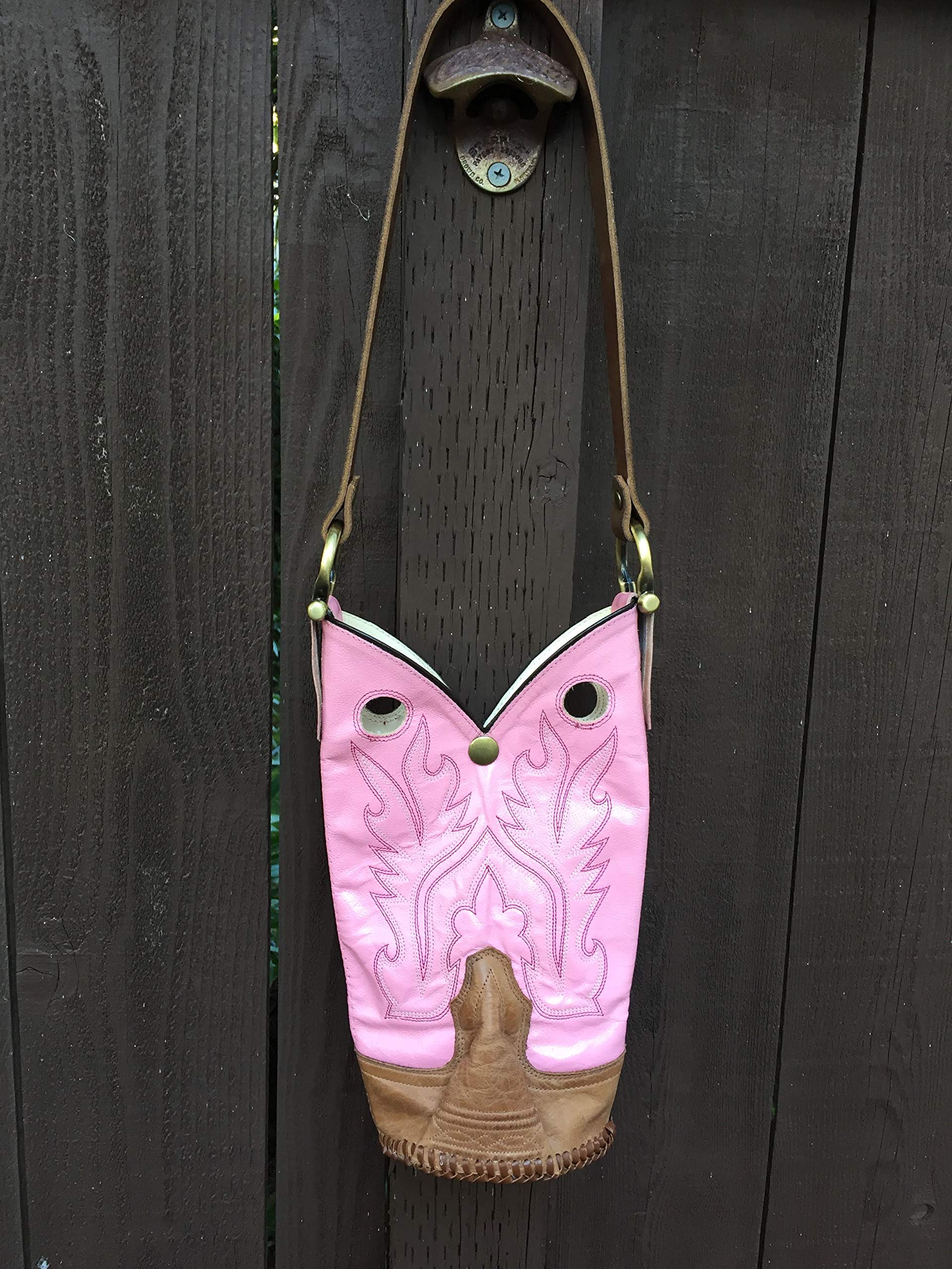 Pink and Light Brown Lace Cowboy Boot Purse for Women - Western Style Handbag for Country Concerts, Rodeos & Cowgirl Fashion Accessories