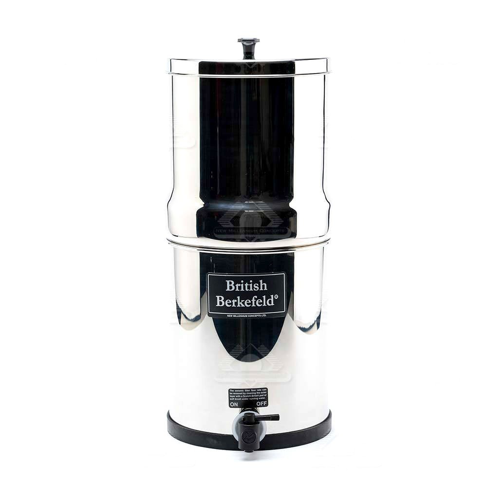 British Berkefeld® Gravity Water Filter with 4 Super Sterasyl™ Ceramic Elements - Ideal for Home, Camping & Emergency Preparedness