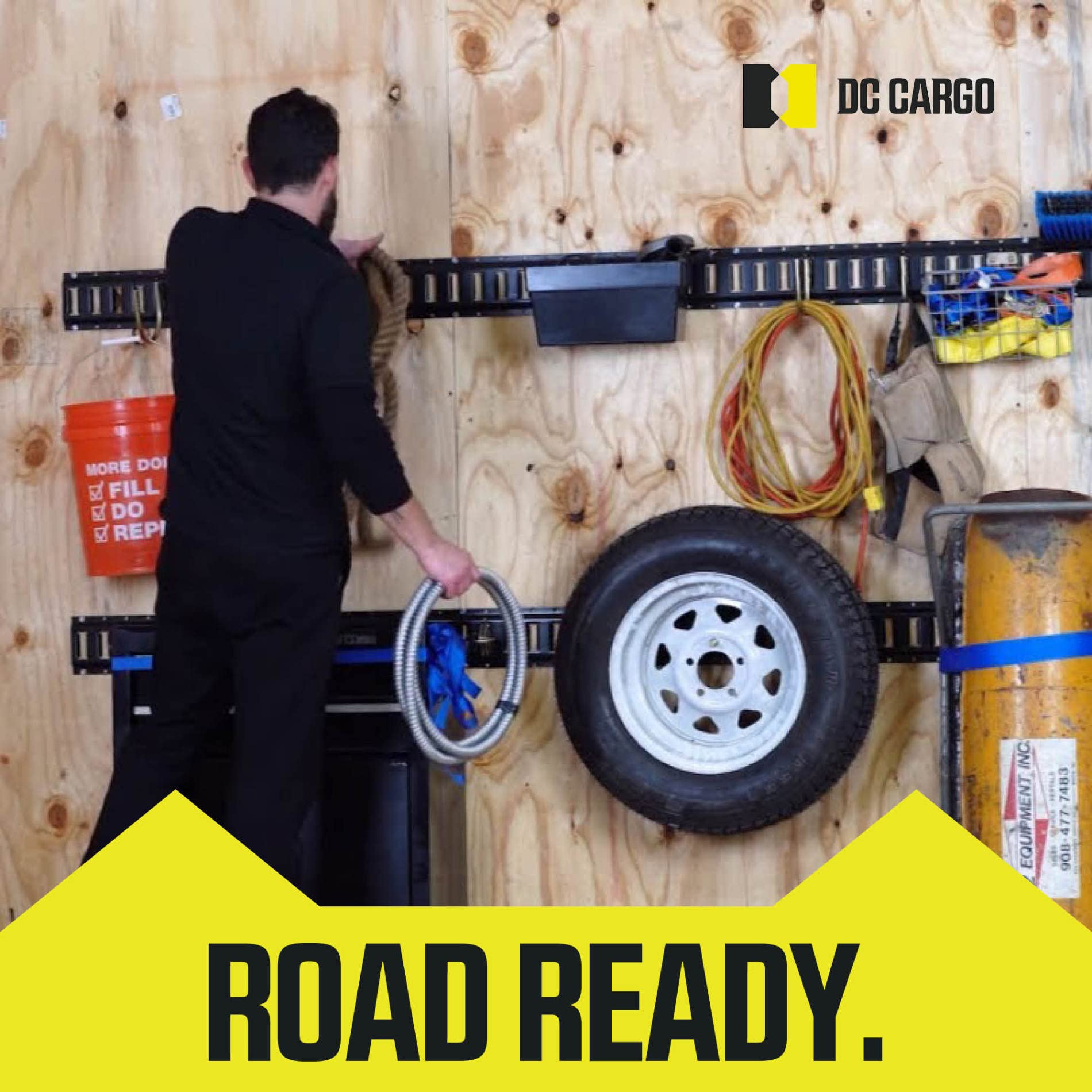 DC Cargo E-Track Small & Simple Secure Tool Holders (Pack of 2) - Heavy Duty Trailer & Warehouse Organizers for Tools, Equipment & Gear - Perfect for Truck, Van, RV & Storage Organization