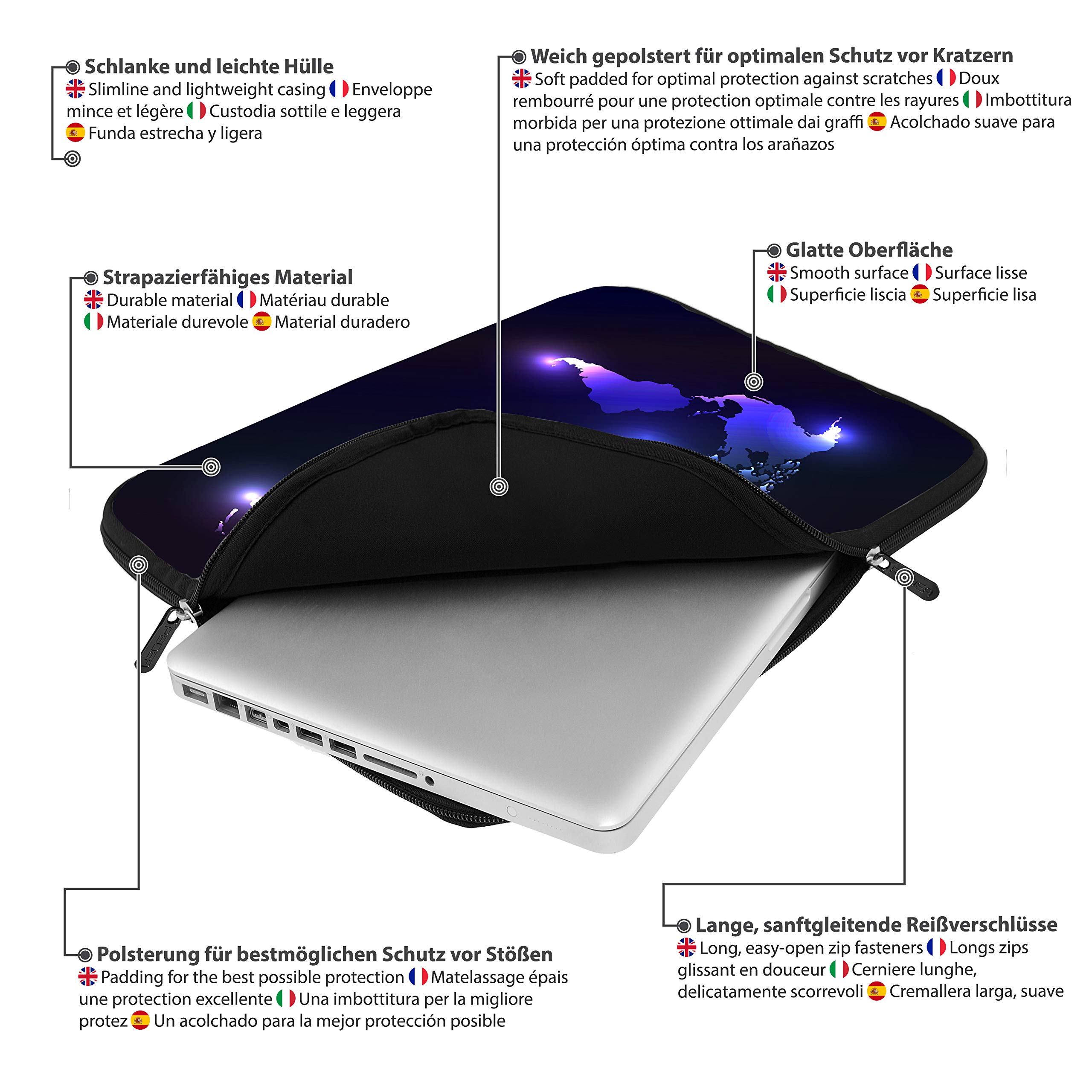 Stylish Dark World 13.3 Inch Vertical Laptop Hard Case Cover with Mouse & Mouse Pad - Perfect for Business Travel, School & Daily Commute