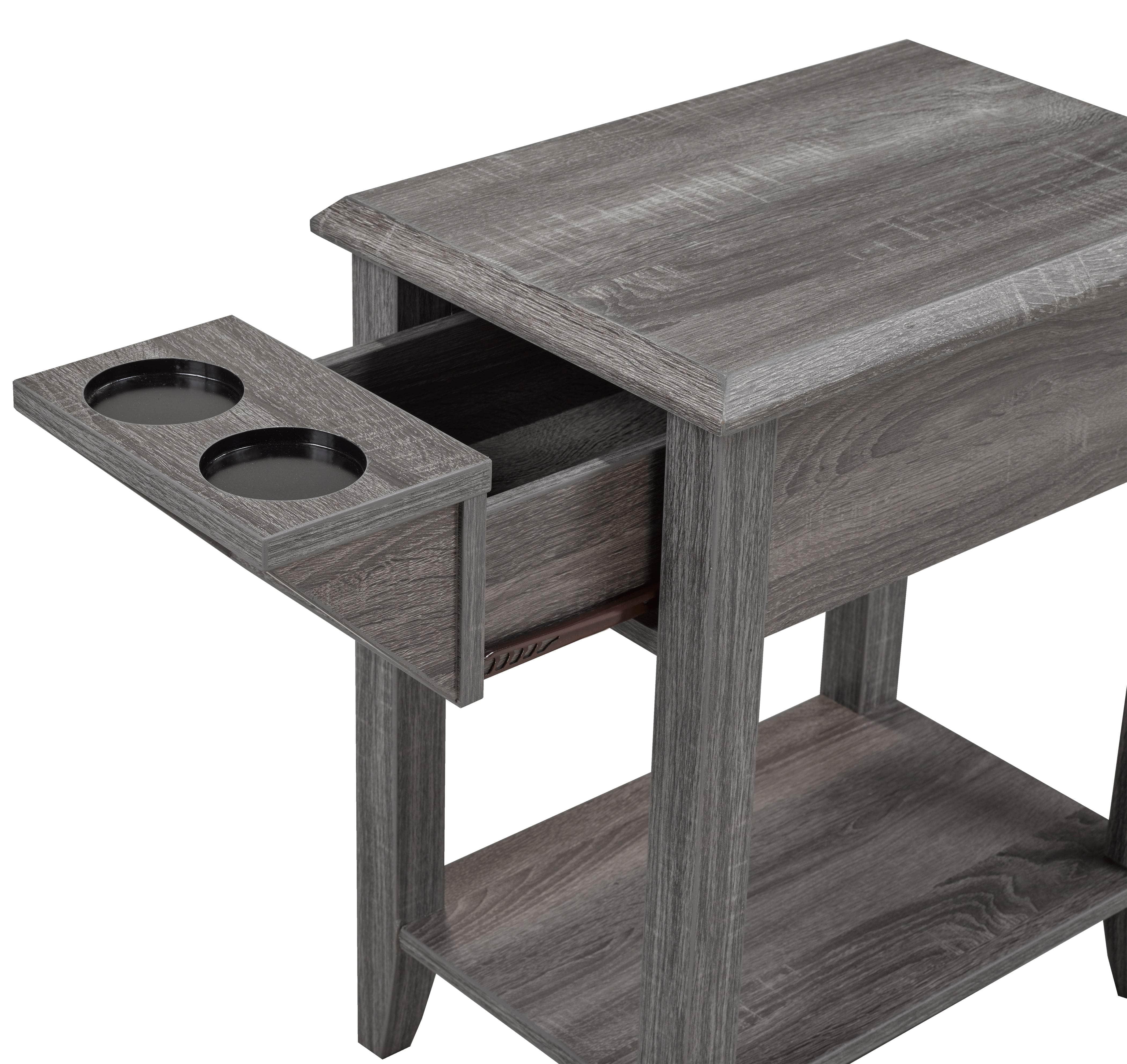 Stylish Telephone Stand with Storage Drawer & Cup Holders - 2 Color Options | Perfect for Home Office, Bedside Table & Living Room Organization