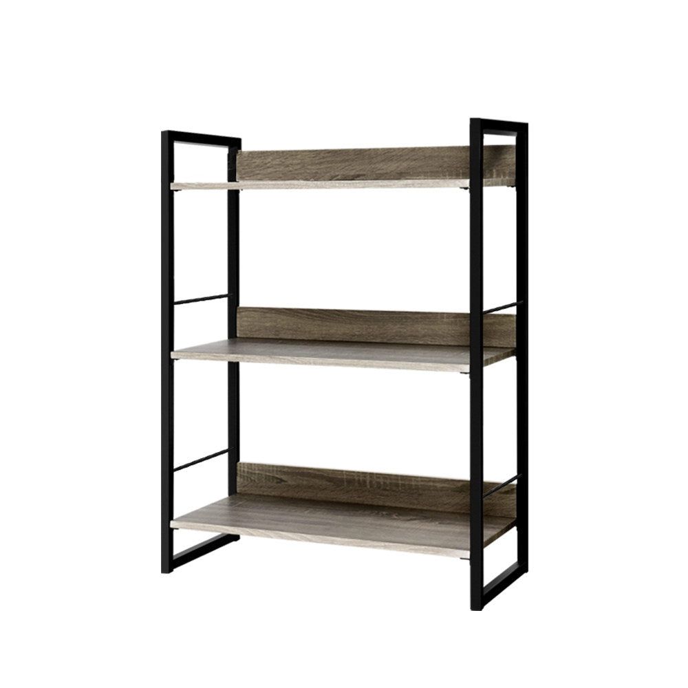 Metal & Wood Bookshelf Display Shelves - Wall Mounted Bookcase for Home & Office Storage - Perfect for Living Room, Bedroom, and Study Organization