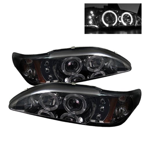 Premium Aftermarket LED Halo Headlights for 1994-1998 Ford Mustang - Chrome & Smoked Lens Options - High Performance DRL Angel Eye Lights for Night Driving & Car Customization
