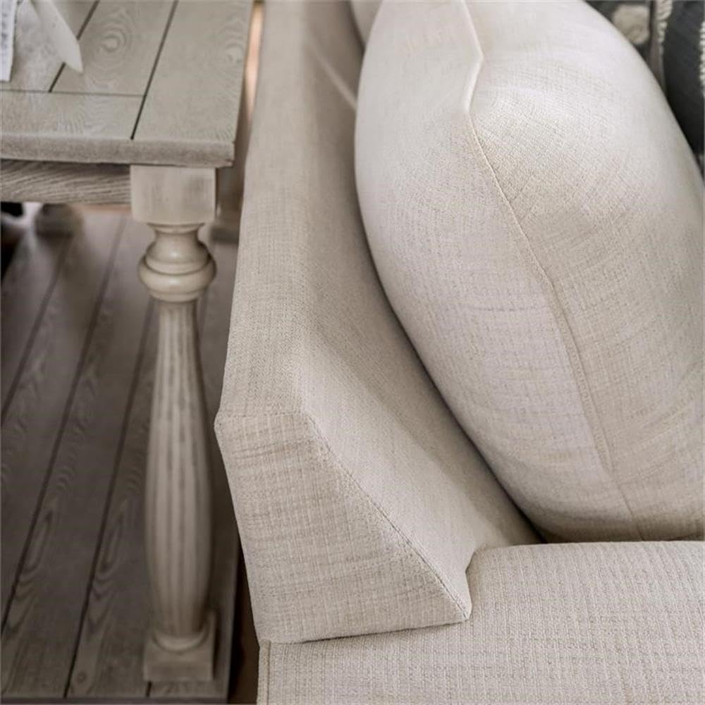 Furniture of America Mystie Chenille Loveseat with Nailhead Trim in Ivory - Comfortable Small Sofa for Living Room, Apartment & Cozy Spaces