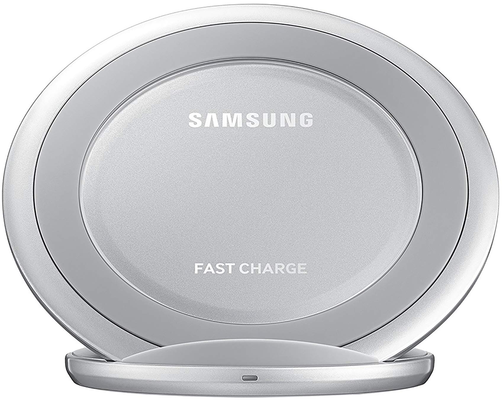 Samsung Qi Certified Fast Wireless Charger Pad & Stand - 15W Fast Charging for iPhone 15/14/13, Galaxy S23/S22 - Adjustable Stand for Desk, Nightstand & Office Use - Silver