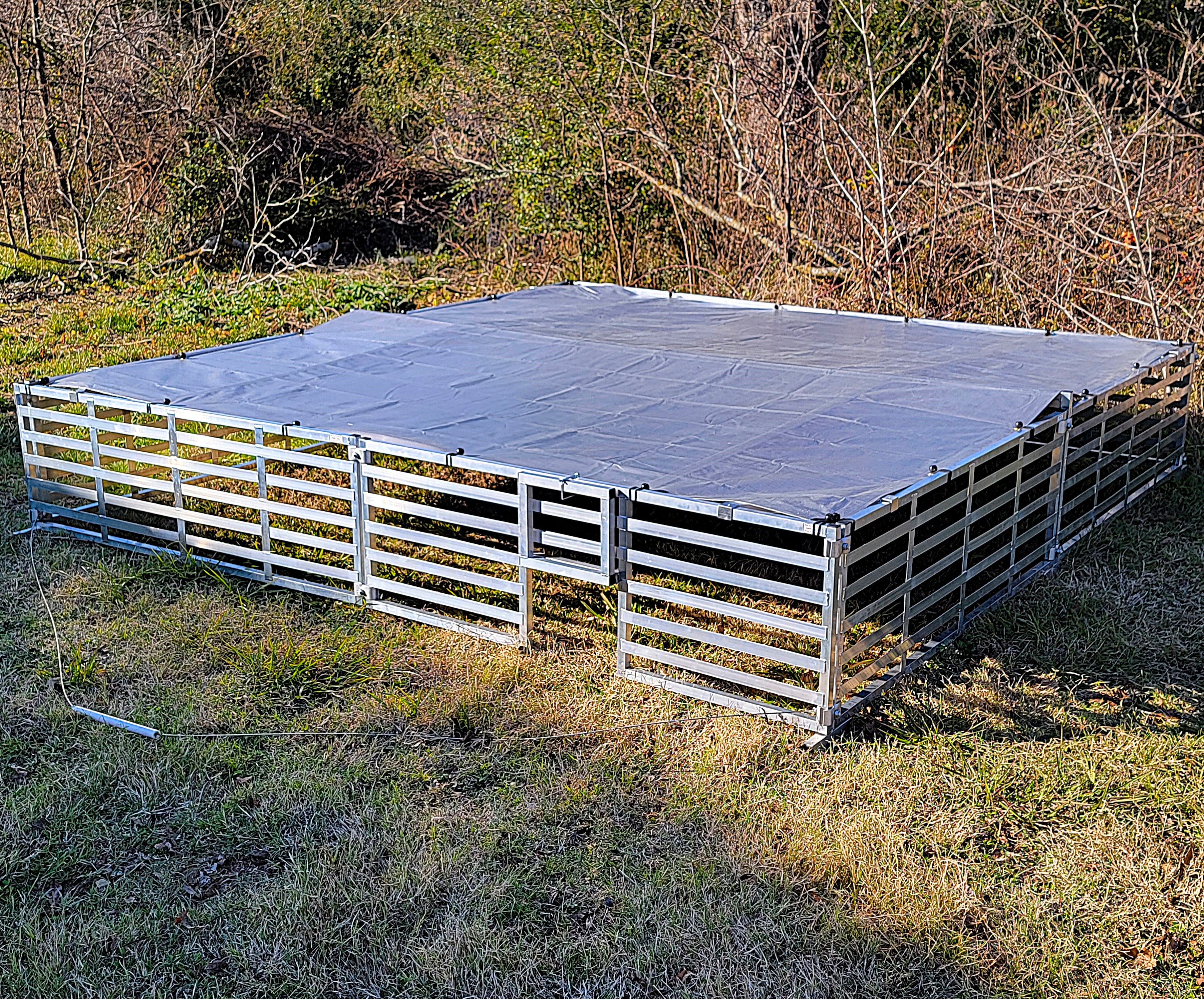Rite Farm 10'X10' Aluminum Mobile Chicken Tractor Coop for Broilers & Poultry - Portable Outdoor Poultry Pen for Meat Birds, Egg Layers & Free Range Chickens - Perfect for Backyard Farming, Homesteading & Sustainable Agriculture