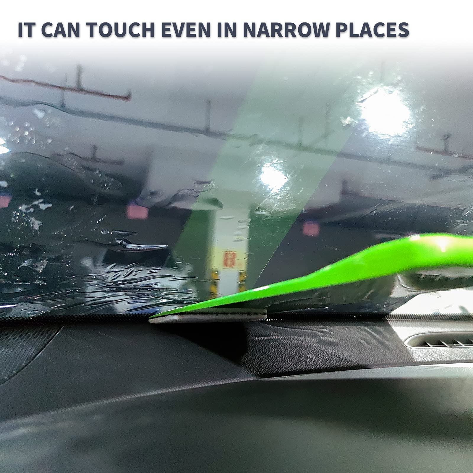 Long Reach Auto Bulldozer Squeegee - Window Tint Tool for Car Glass Cleaning with 3 Scrub Pads - Perfect for Vehicle Tint Film Installation