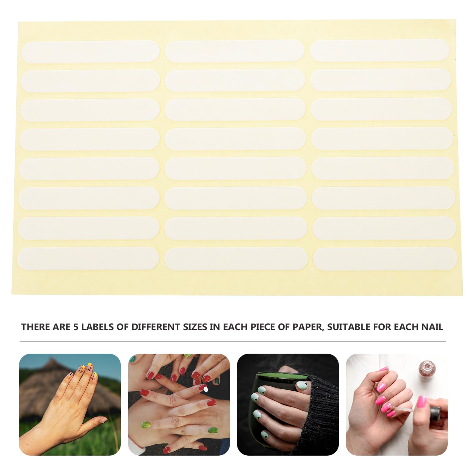 Beaupretty 4 Sheets Double Sided Nail Display Tape - Clear Adhesive Mounting Strips for Press on Nails, Salon Nail Tips & Nail Art - Perfect for Professional Salons, DIY Nail Designs & At-Home Manicures