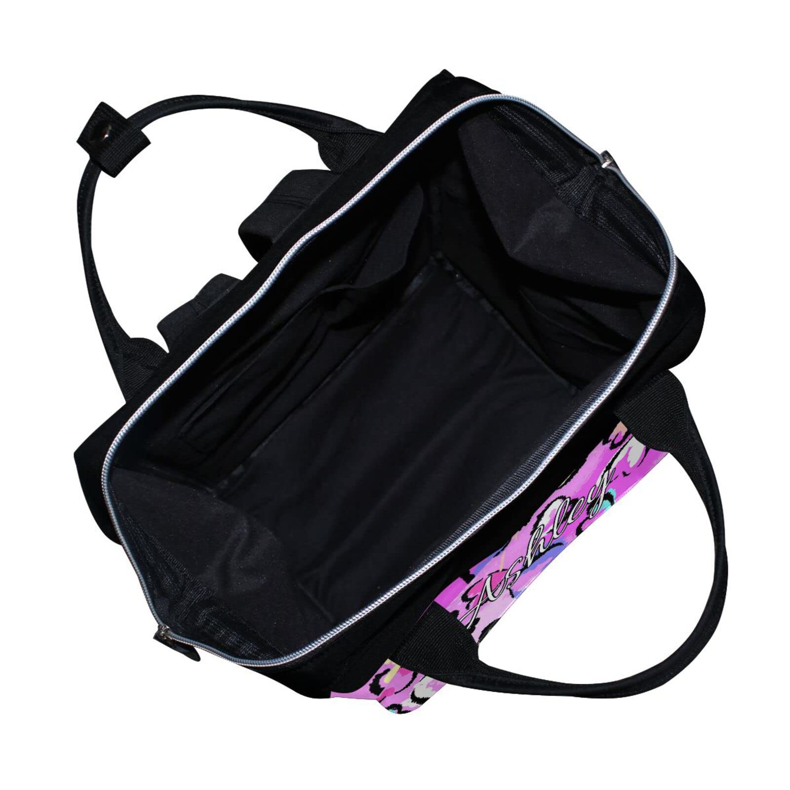 Personalized Leopard Hearts Diaper Backpack - Custom Name Mommy & Baby Changing Bag for Nursing, Travel & Daily Use
