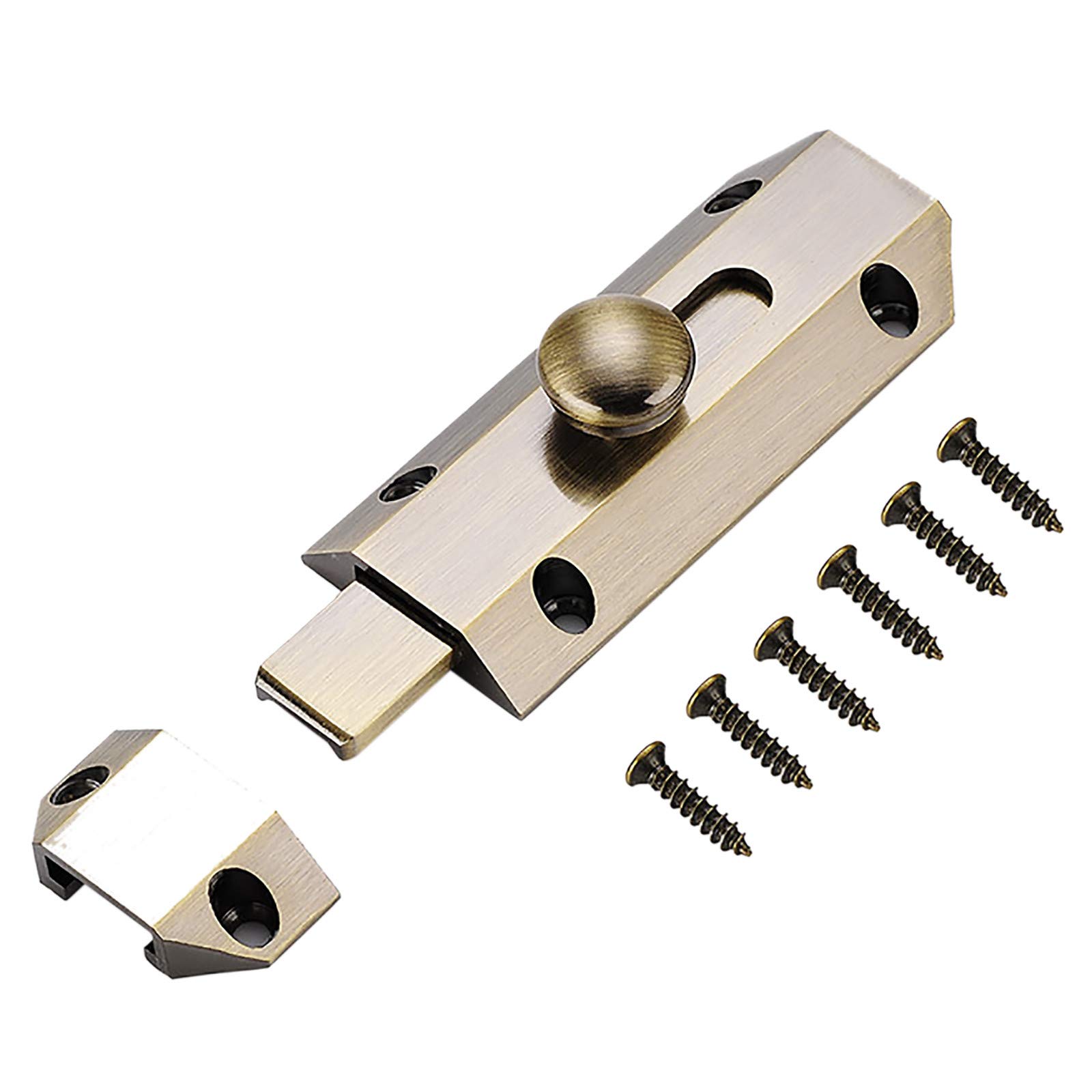 Pure Copper Lock Slide Window Door Bolt - Black Copper Hasp with Chrome Iron Finish - Secure Your Home, Office & Shed Doors - Heavy Duty Door Latch for Enhanced Safety