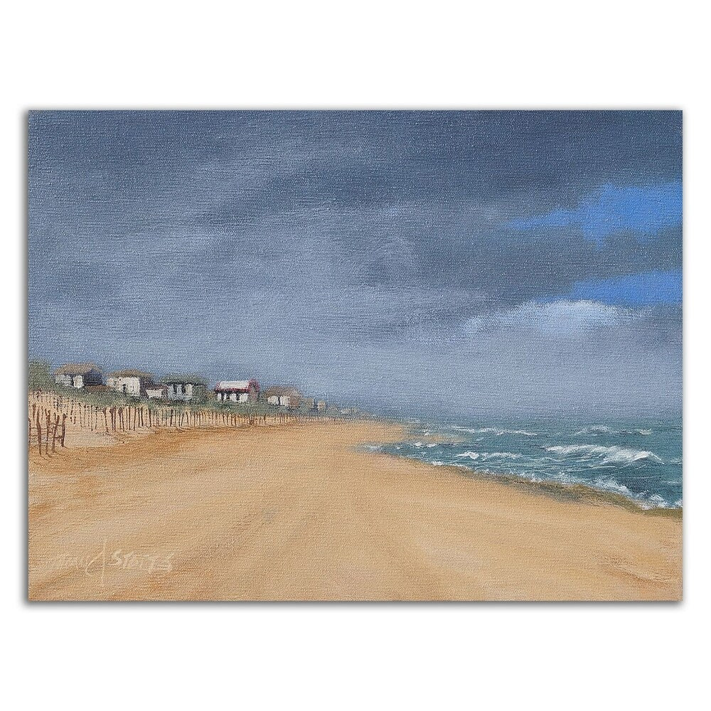 Beach Houses and Surf by Thomas Stotts - Premium Canvas Wall Art Print - Ready to Hang - Coastal Decor for Living Room, Bedroom & Beach House