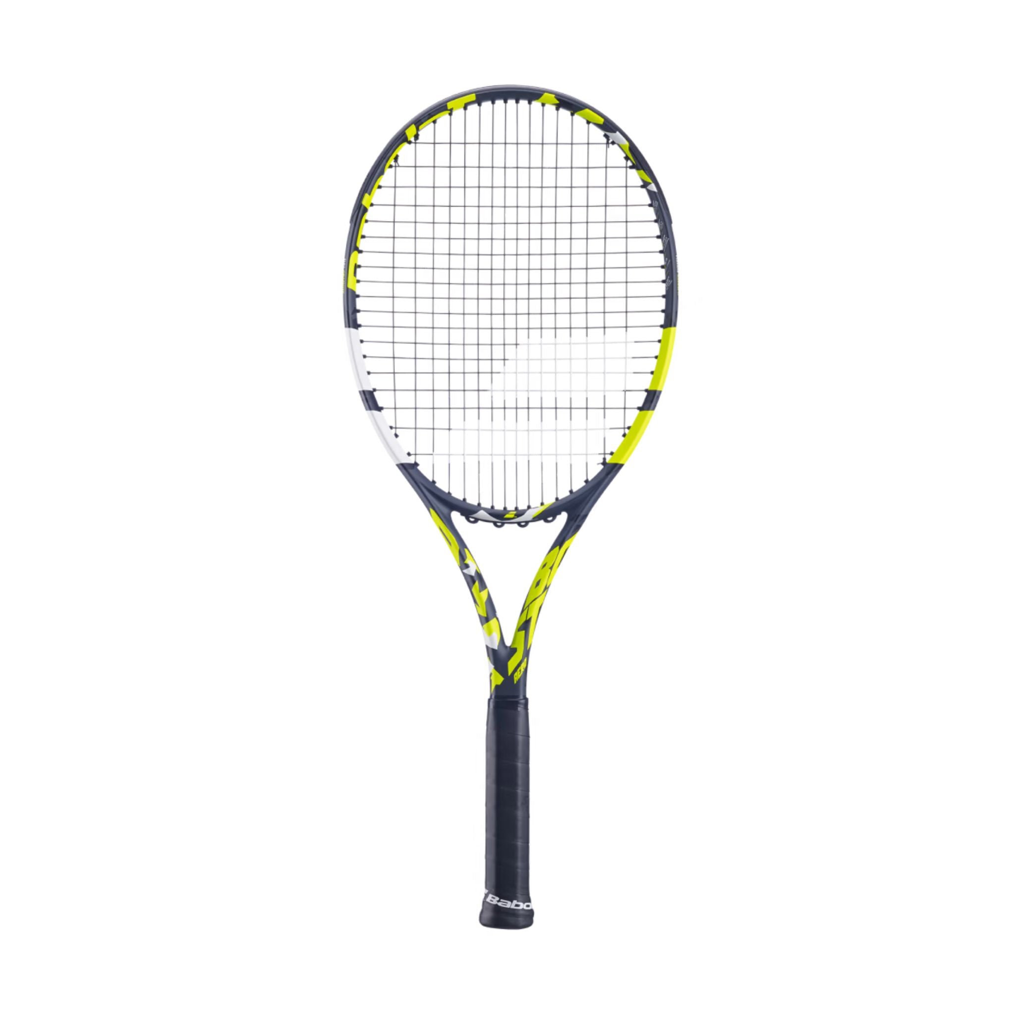 Babolat Boost Aero Strung Tennis Racquet | Lightweight Performance Racket for Adults | Grey/Yellow | Perfect for Beginners & Intermediate Players | Court & Training Use