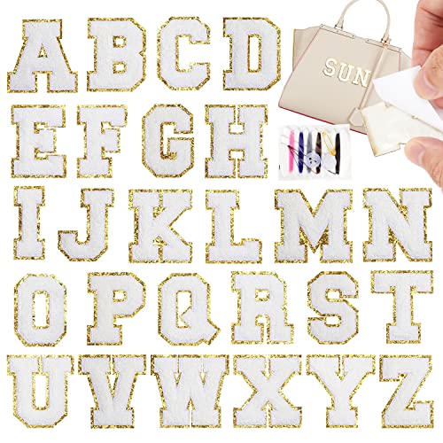 26pcs White Letter Chenille Patches