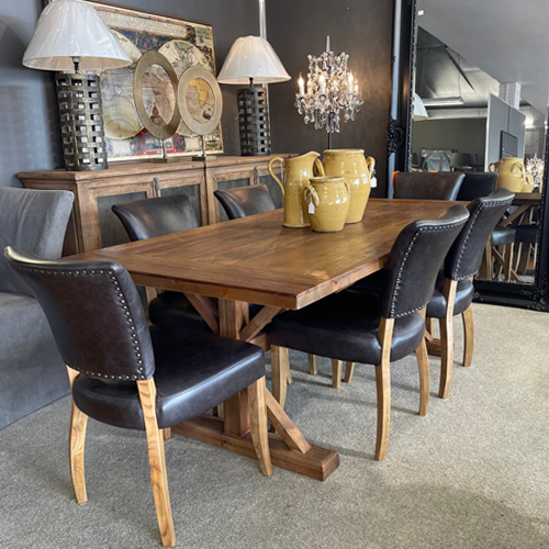 Brixham Genuine Aged Leather Dining Chair - Classic & Durable for Home, Restaurant & Office Use