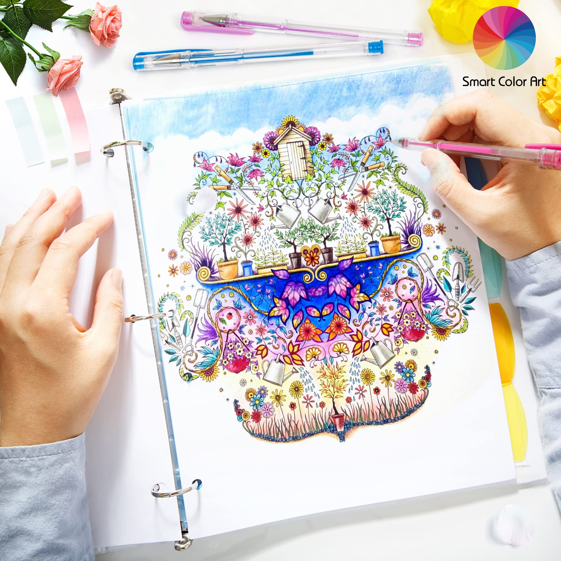 140 Colors Gel Pens Set - Vibrant & Smooth Gel Pens for Adult Coloring Books, Drawing, Painting, Writing - Perfect for Art Therapy, DIY Crafts & School Projects