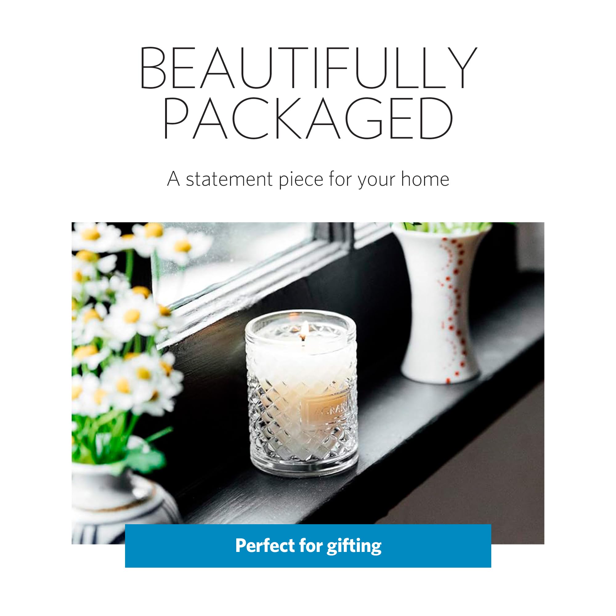 AGRARIA Premium Scented Soy Wax Candles | Long-Lasting Vegan Home Fragrance | Elegant Gift Set (7oz) for Relaxation, Meditation & Romantic Ambiance