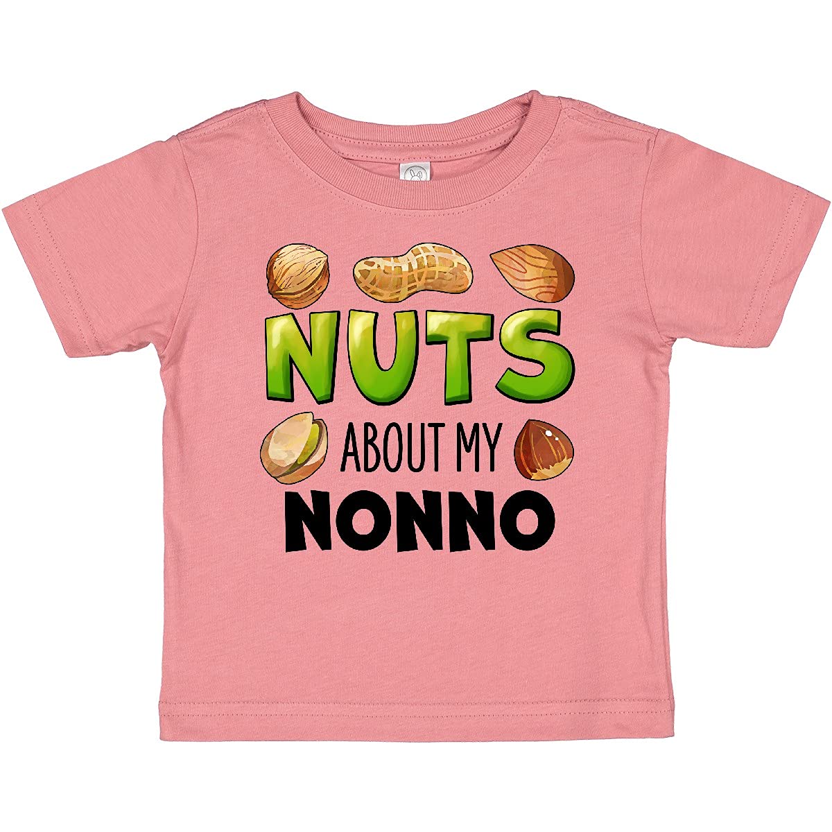 Inktastic Nuts About My Nonno Peanut Almond Pistachio Baby T-Shirt - Cute Casual Outfit for Toddlers & Infants - Perfect for Family Gatherings, Playdates, and Photo Shoots