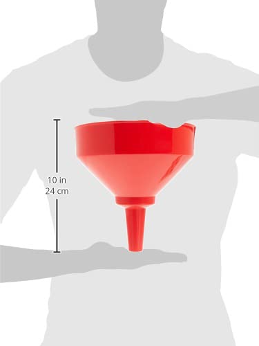 King Kooker 8-Inch Plastic Cooking Oil Funnel with Reusable Stainless Steel Mesh Filter - Durable Kitchen Funnel for Pouring Oil, Liquids, and Sauces - Perfect for Deep Frying, Baking, and Grilling