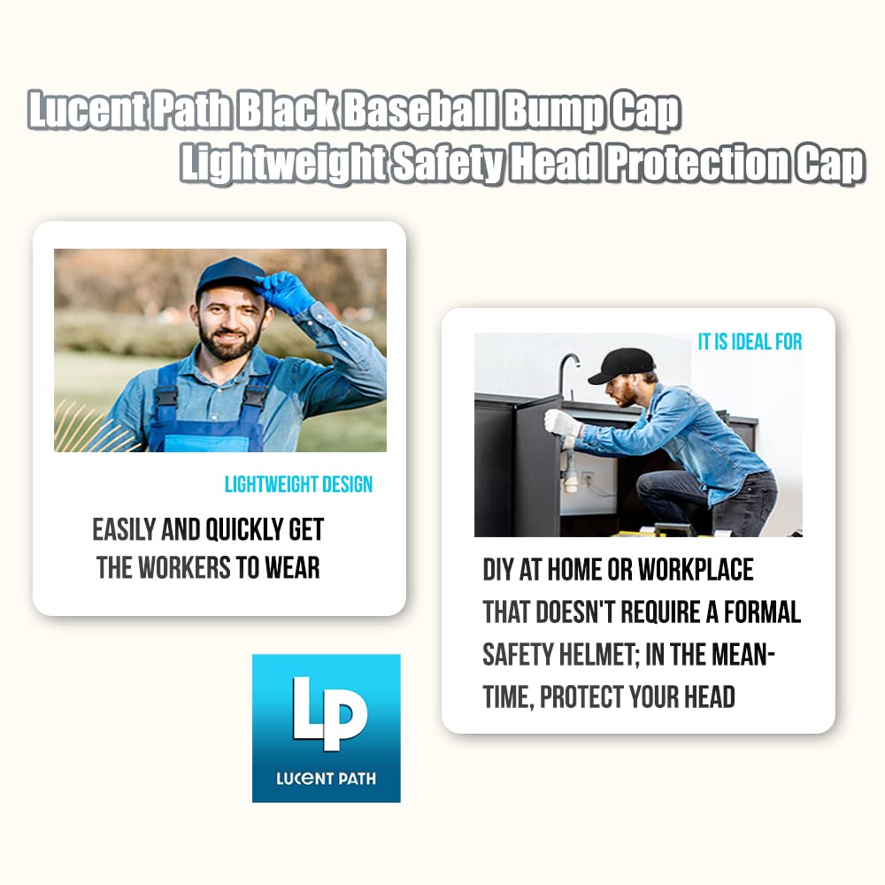 Ocean Blue Baseball Safety Bump Cap - OSHA Approved Hard Hat for Men & Women - Lightweight Head Protection for Construction, Warehouse & Outdoor Sports