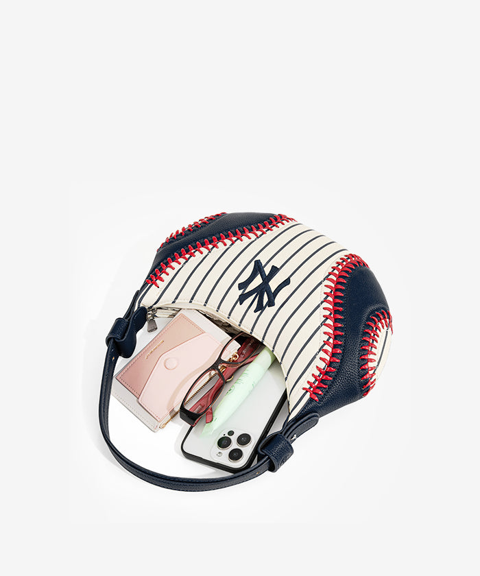 MLB New York Yankees Hobo Bag for Women - Stylish Crossbody Shoulder Purse - Perfect for Baseball Games, Travel & Everyday Use