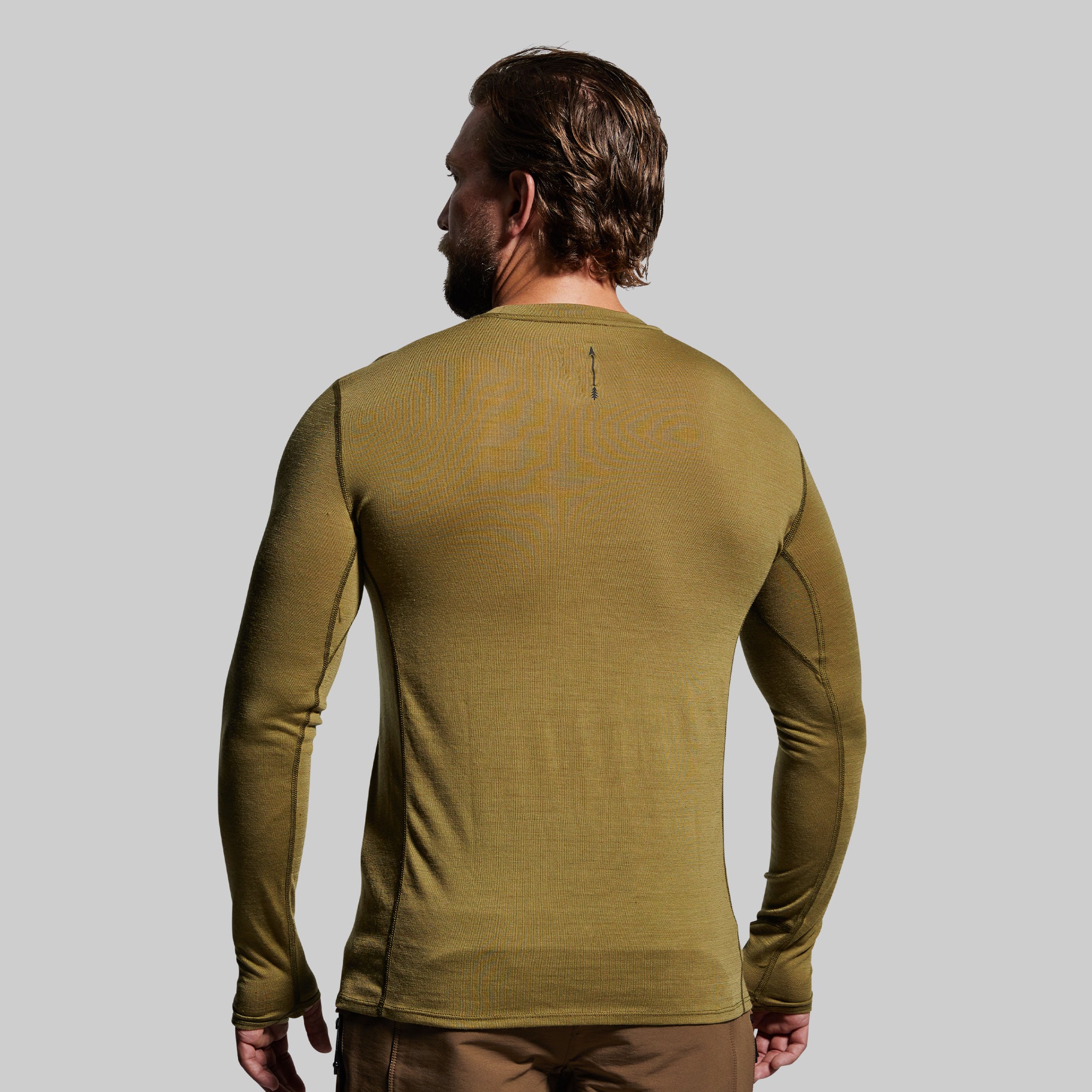 Men's Ridgeline Base Layer Top - Thermal Underwear Shirt for Cold Weather, Hiking & Outdoor Activities (Deep Moss Green)