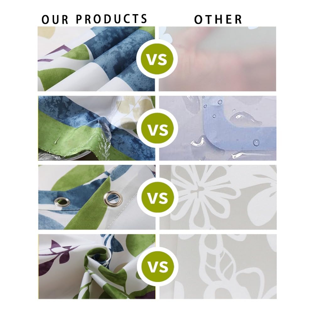 Waterproof Shower Curtain Set with Hooks - 66x72 Inches Washable Bathroom Curtain for Bathtubs & Stalls, Retro Country Style Bear Elk and Woods Pattern - Perfect for Rustic Cabin, Farmhouse, or Nature-Themed Bathroom Decor