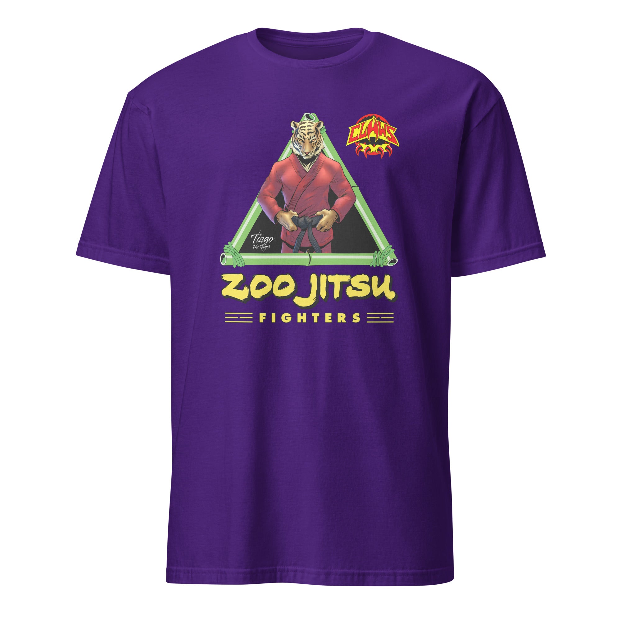 Zoo Jitsu Fighters Tiago the Tiger Unisex Short Sleeve T-Shirt - Cool Graphic Tee for MMA Fans, Streetwear & Casual Outfits